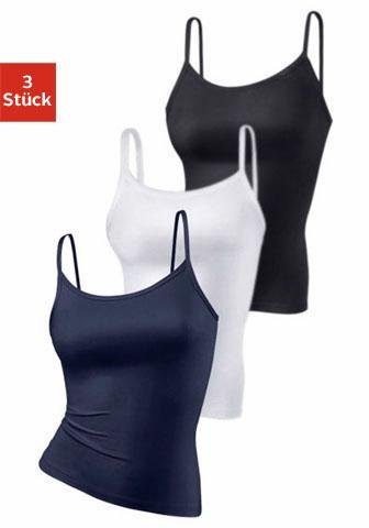 Vivance active Top met spaghettibandjes van zacht microvezel (Set van 3)