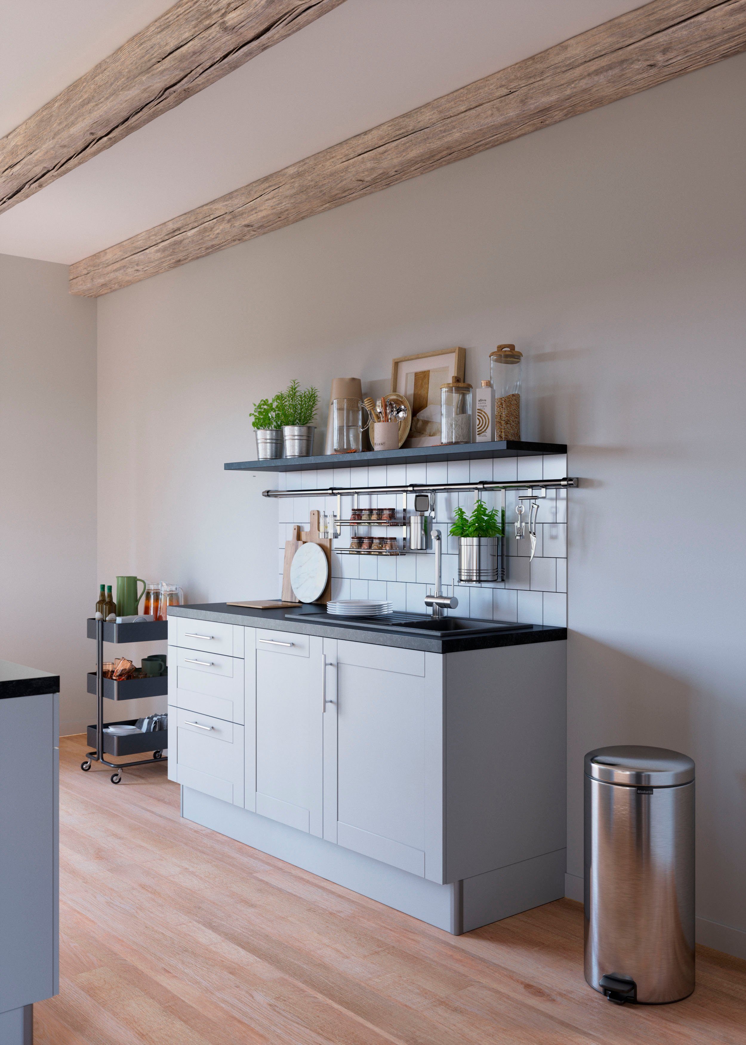 Kochstation Keuken KS-Ahus 180 cm breed, optioneel met elektrische apparaten, soft close functie, mdf fronten