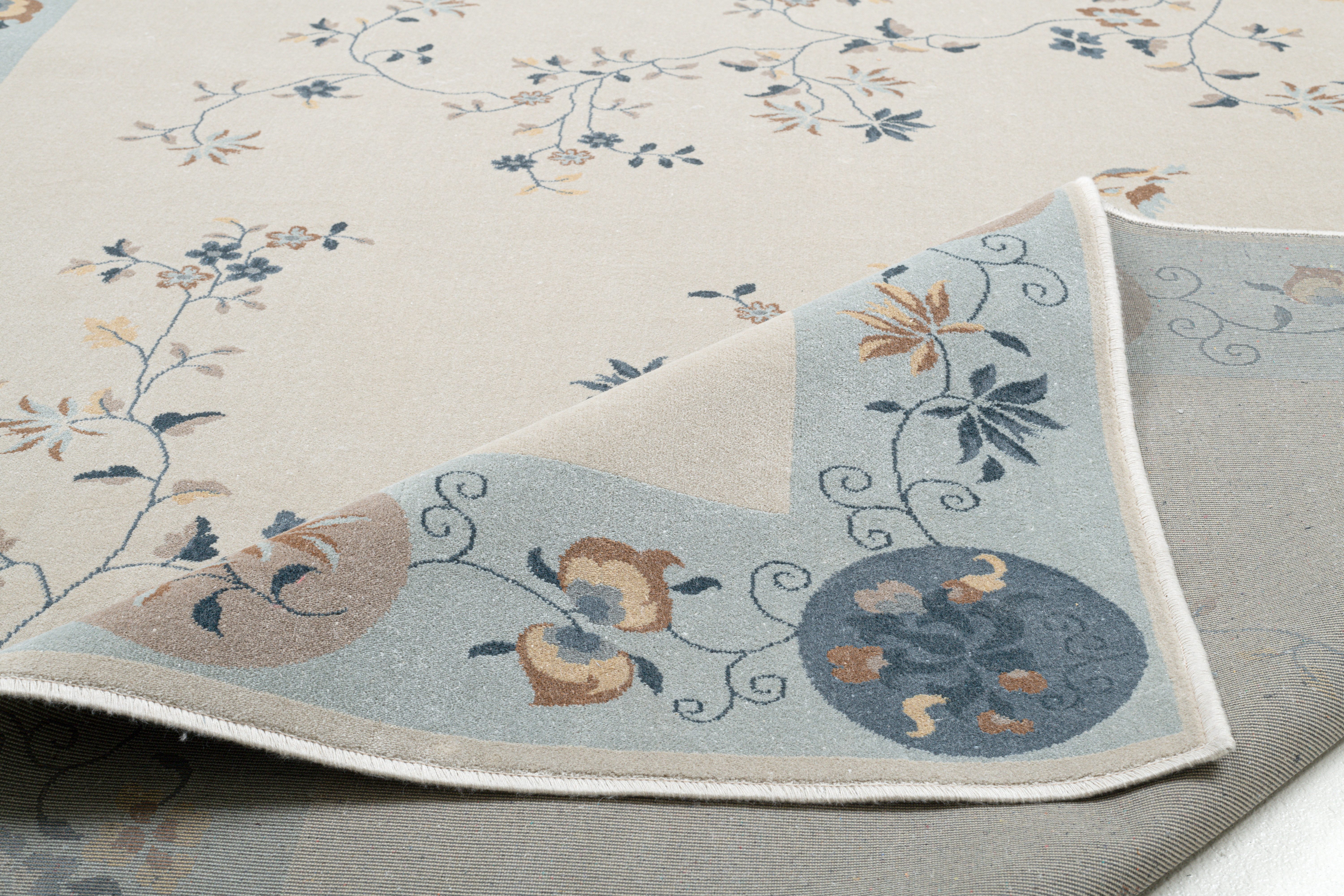 Gino Falcone Vloerkleed Cherina GF-130 zacht bloemen ontwerp, met bies, lichte glans, 100% viscose