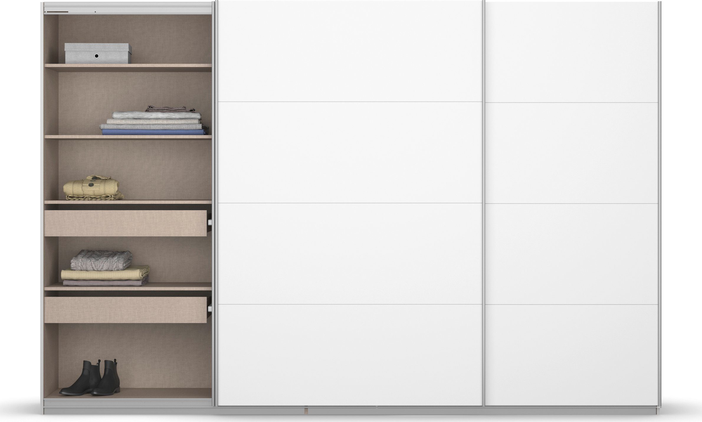 rauch Zweefdeurkast Kledingkast kast garderobe KOLUNA met decor-front inclusief 2 binnenladen en extra legplanken made in germany