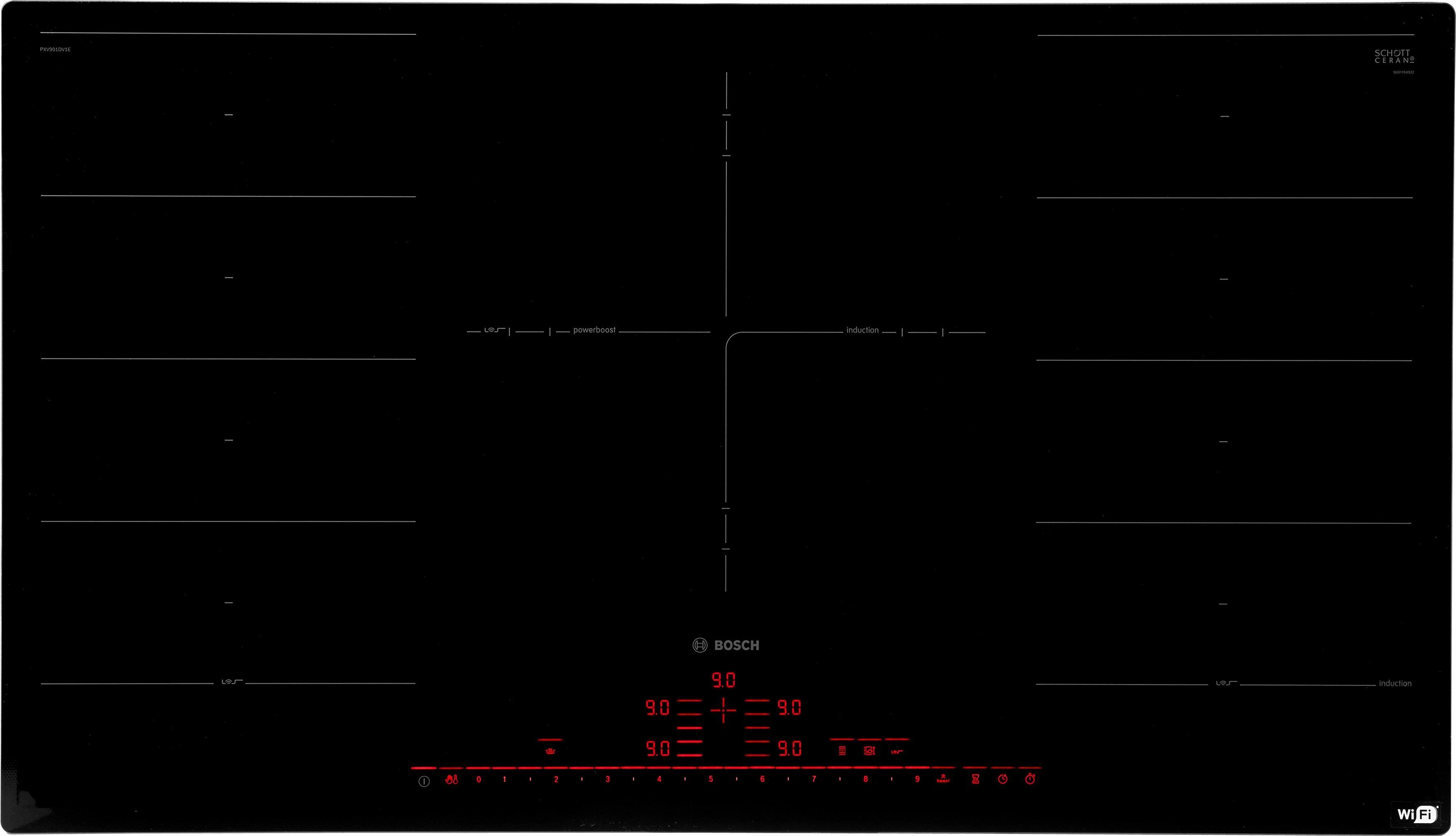 BOSCH Flex-inductiekookplaat van SCHOTT CERAN® PXV901DV1E met perfectfry-braadsensor