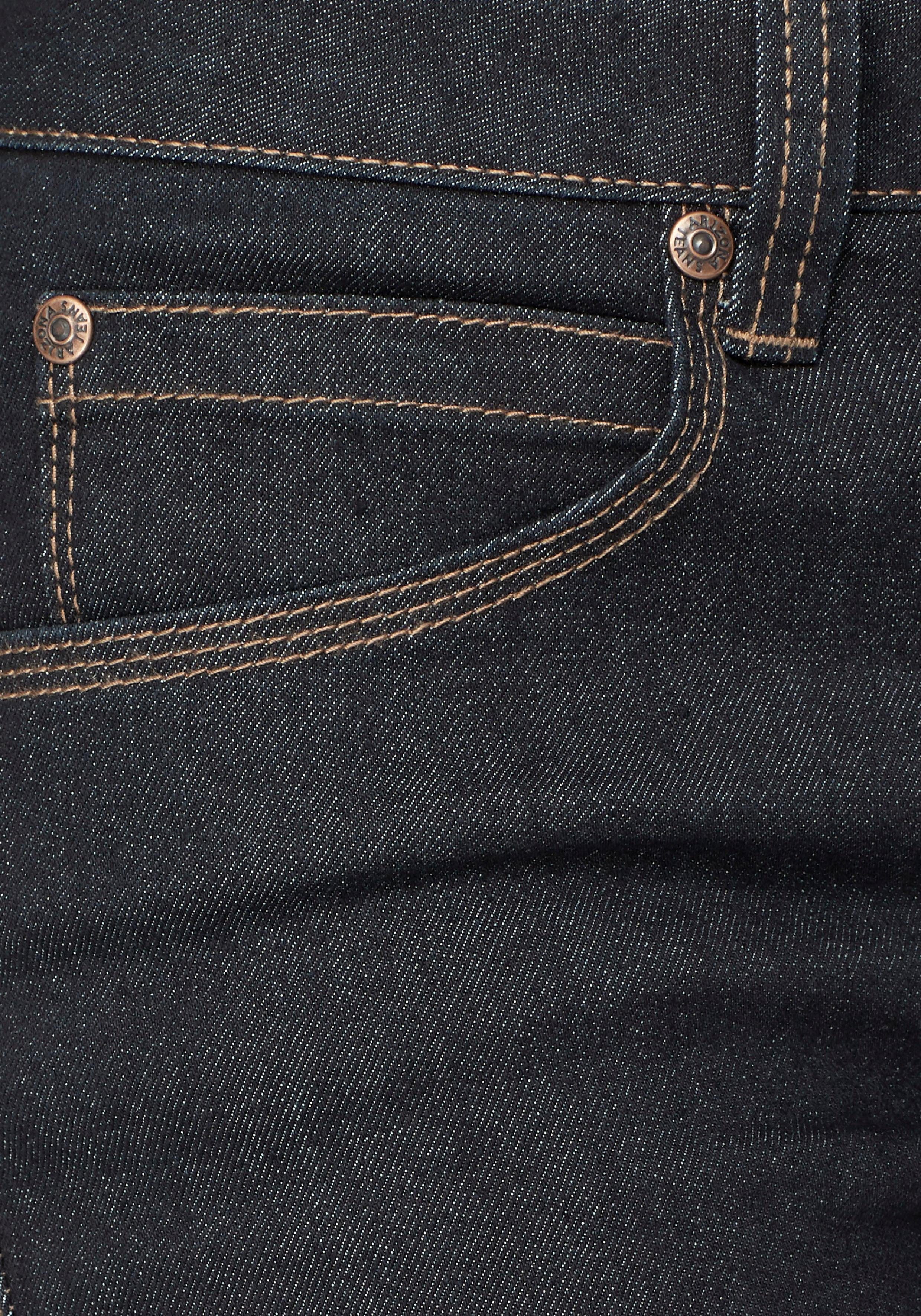 Arizona Bootcut jeans Shaping bootcut, contraststiksels, used-look-wassing, lage taille