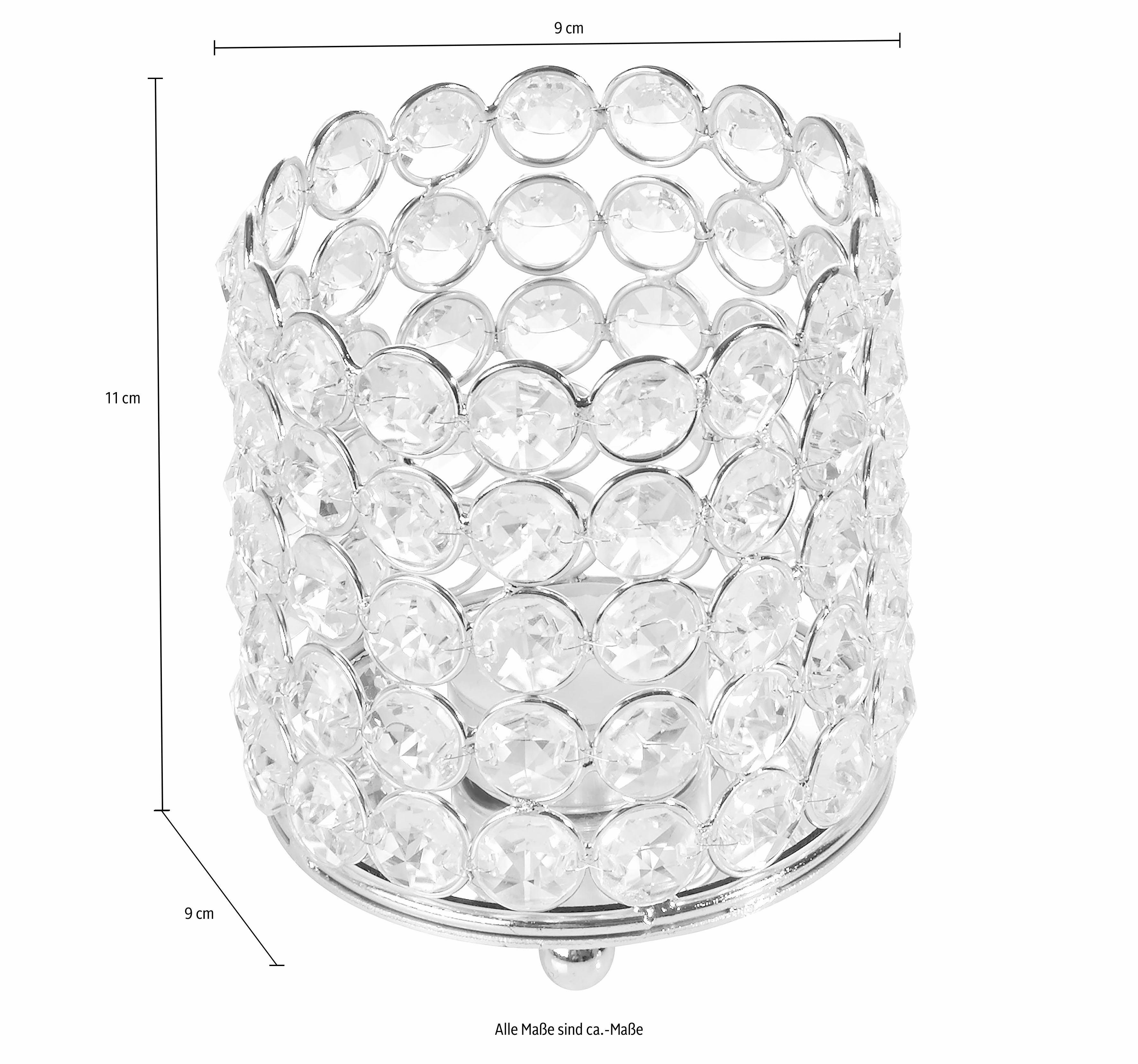 Home affaire Windlicht Kristal (set, 2 stuks)