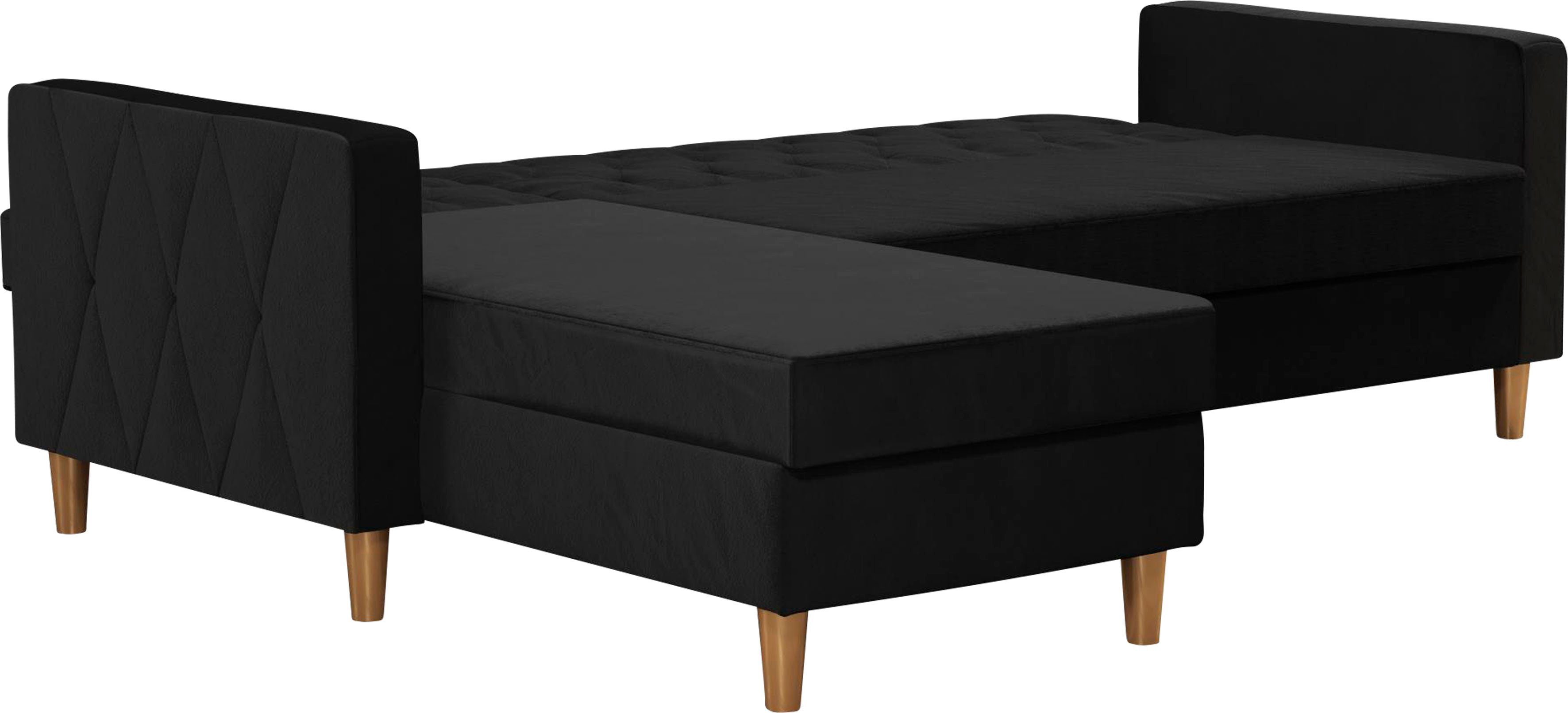 CosmoLiving by Cosmopolitan Hoekbank Liberty, L-vorm met slaapfunctie, récamier aan beide kanten te monteren, zithoogte 43 cm