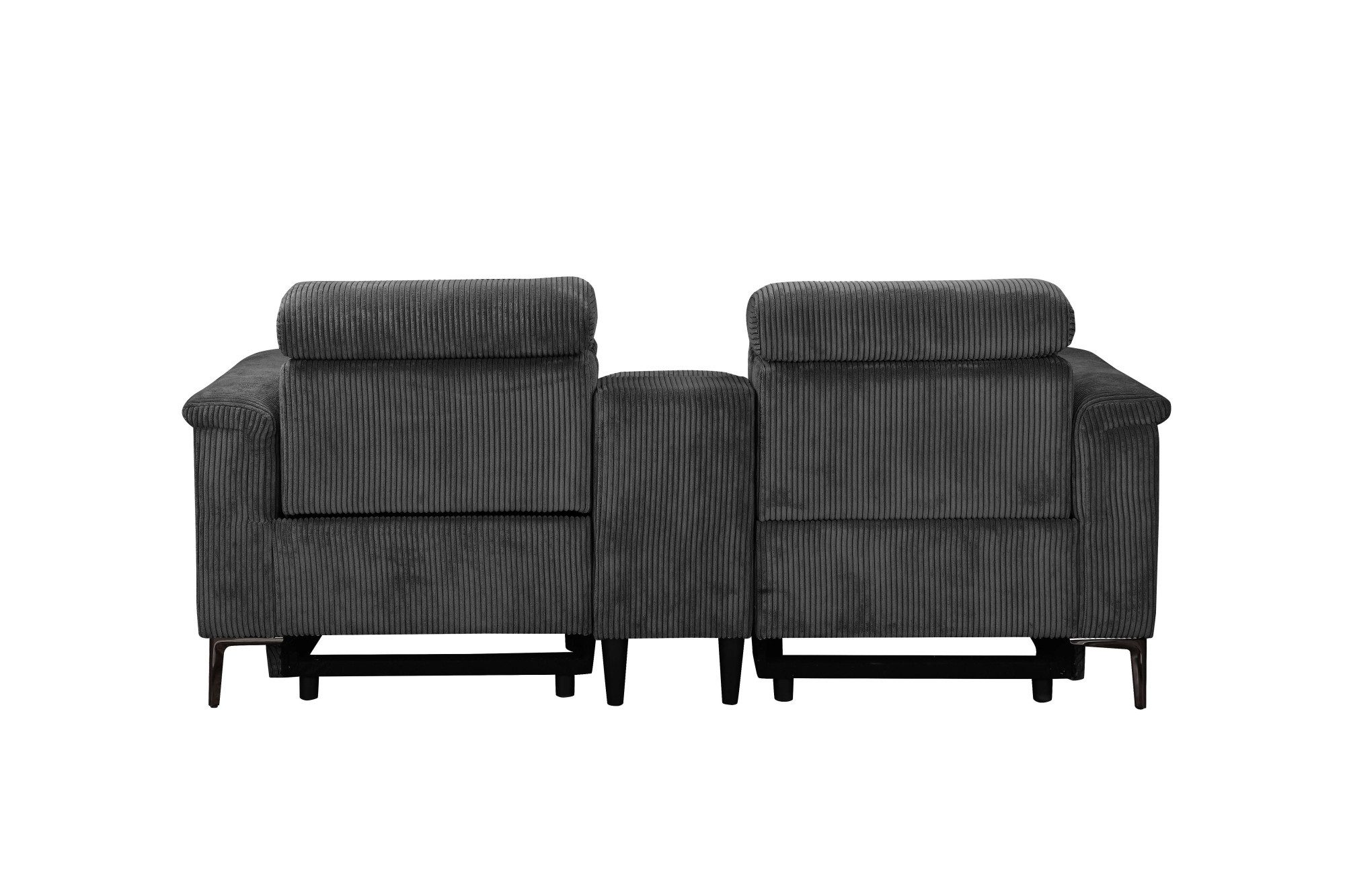 Places of Style 2-zitsbank Lund in cord, 2-zits bioscoopbank, tv-fauteuil, multimedia-sofa, USB-A met elektrische of handmatige relaxfunctie, bekerhouder en opbergruimte
