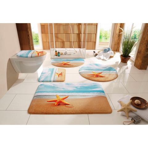 Badmat, MY HOME SELECTION, set voor hangend toilet, »Zeester«, hoogte 14 mm, traagschuim
