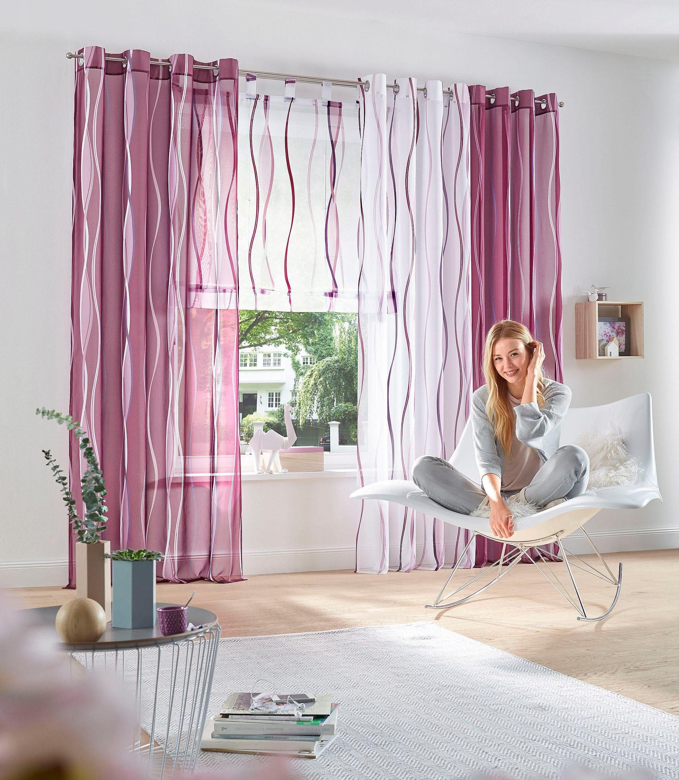 my home Romeins rolgordijn Dimona Transparant, voile, polyester (1 stuk)