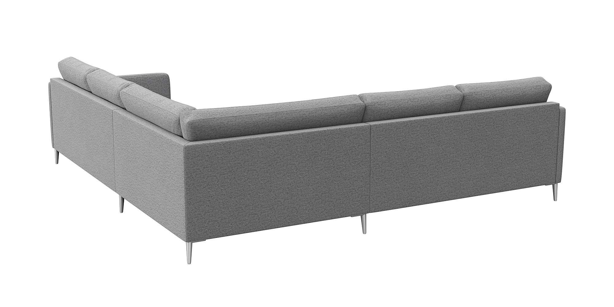 FLEXLUX Hoekbank Fiore, gelijkbenig, comfortabel door hoogwaardige zitconstructie smalle armleuningen, super zitcomfort door koudschuim, voeten van aluminium