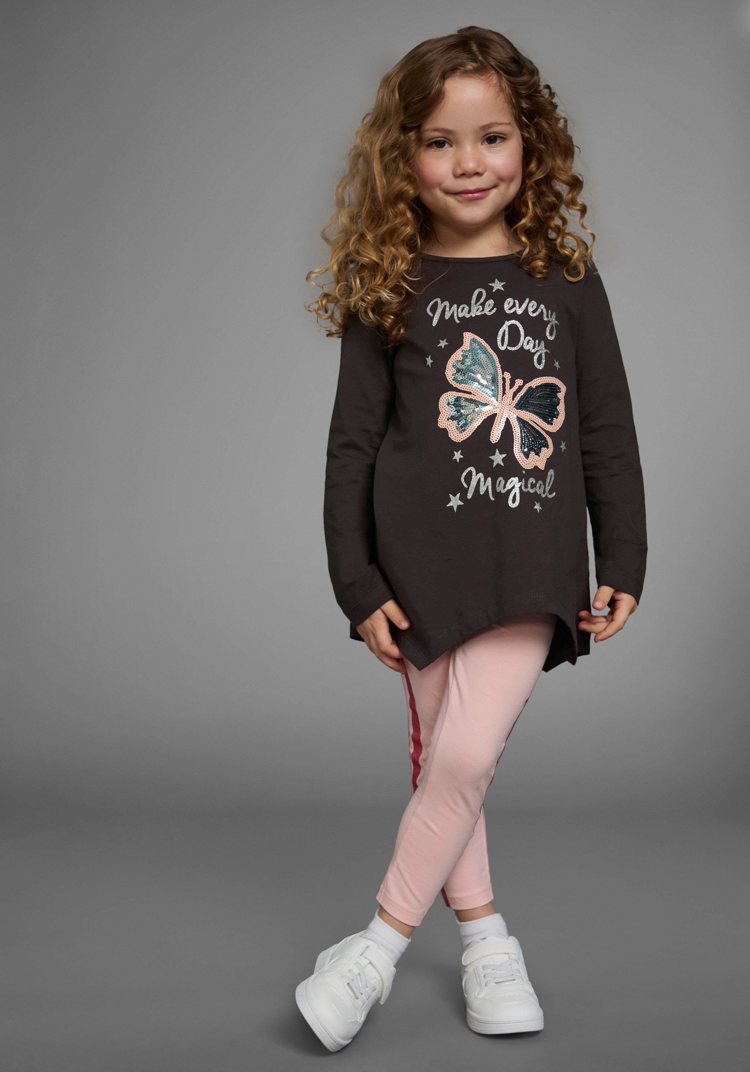 KIDSWORLD Shirt met lange mouwen & legging 2-delig set shirt + leggings met glinsterende details (set, 2-delig, 2)