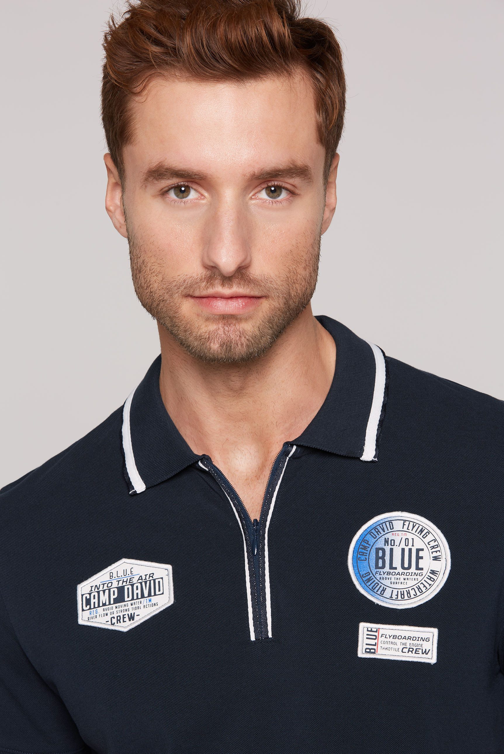 CAMP DAVID Poloshirt met geborduurd logo