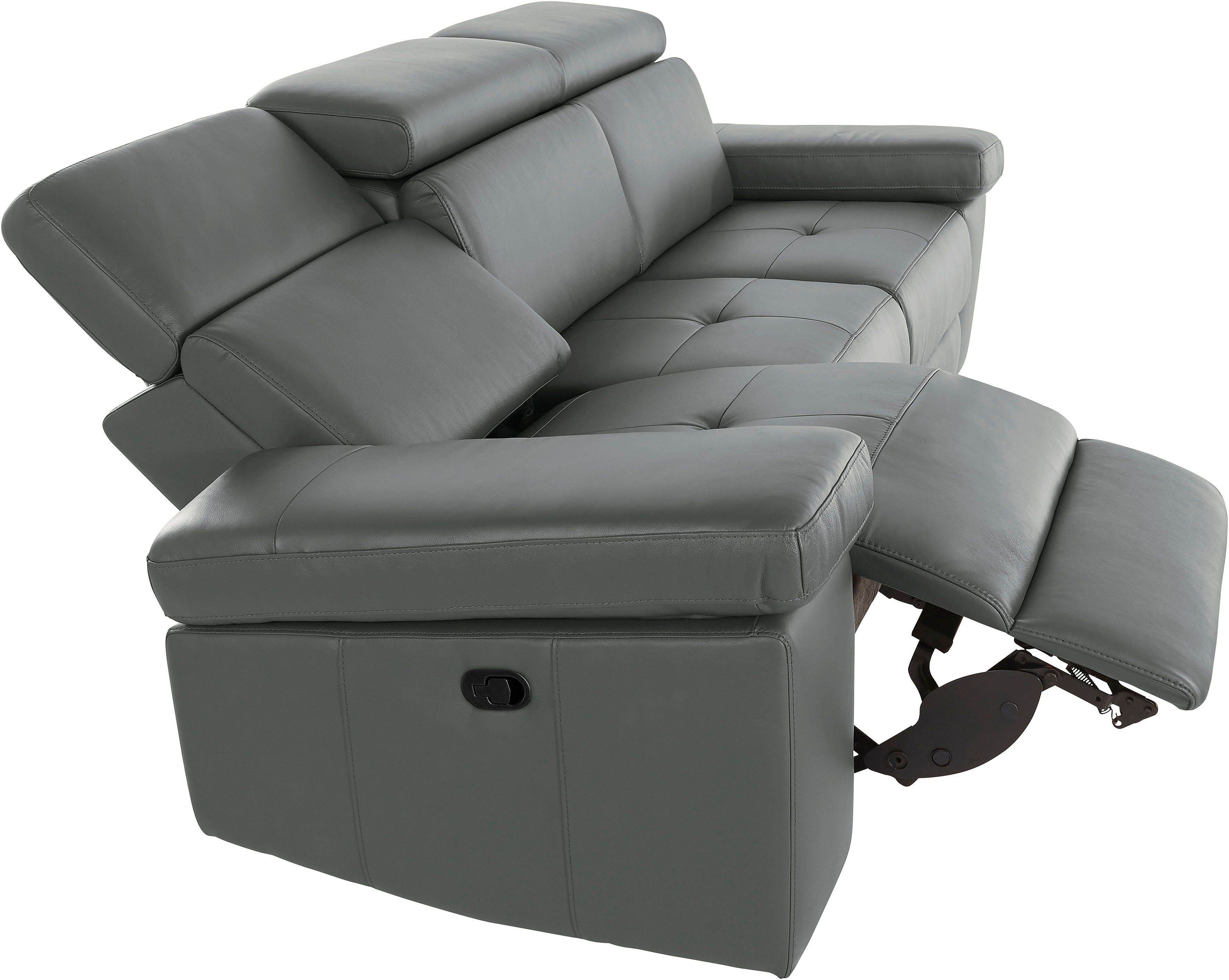 Places of Style 3-zitsbank Kilado met 2x relaxfunctie, verstelbare armleuning, verstelbare hoofdsteun
