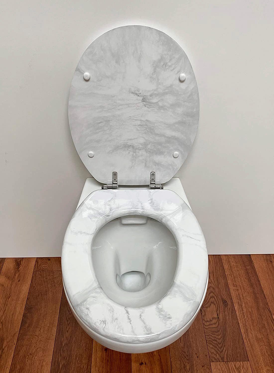 ADOB Toiletzitting Eleganza Marmor hoge belasting tot 250 kg, verstelbare roestvrijstalen scharnieren