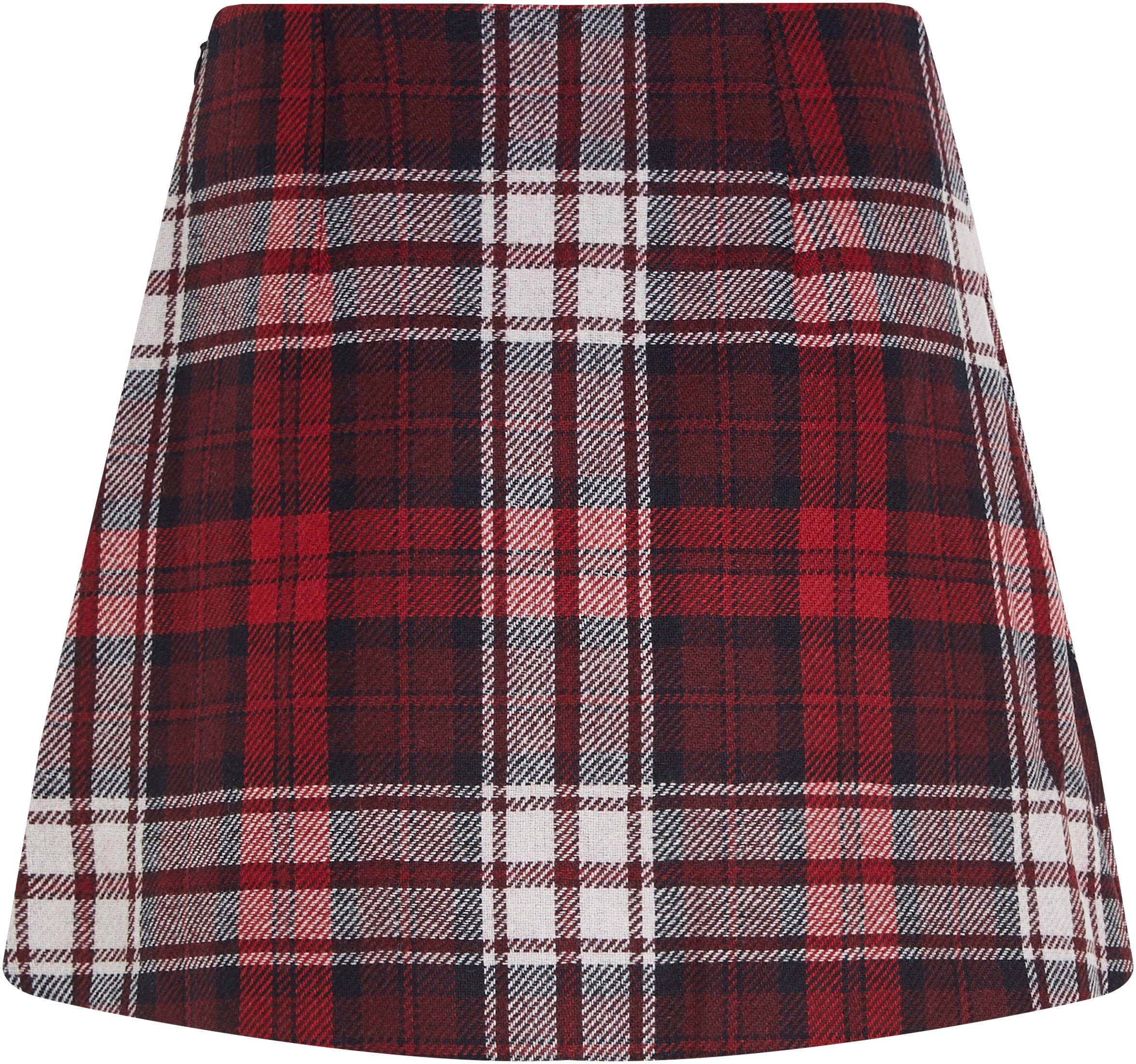 Tommy Hilfiger Kokerrok TARTAN MINI SKIRT Webrok met klein metalen label