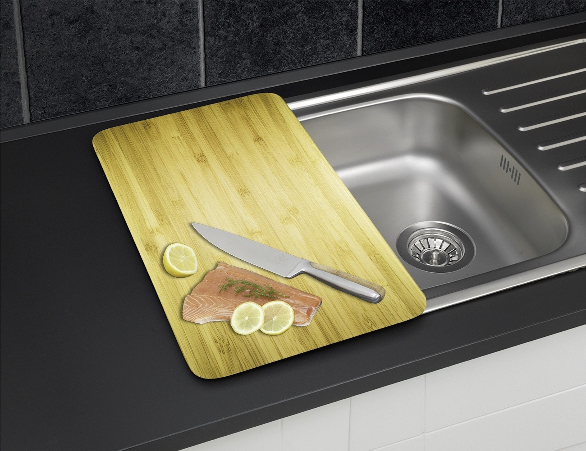 Maximex Kookplaatdeksel Universal Model Holz-Optik Kookplaatafdekking voor alle soorten kookplaten, krasvast, met antislipvoetjes (set, 2-delig)
