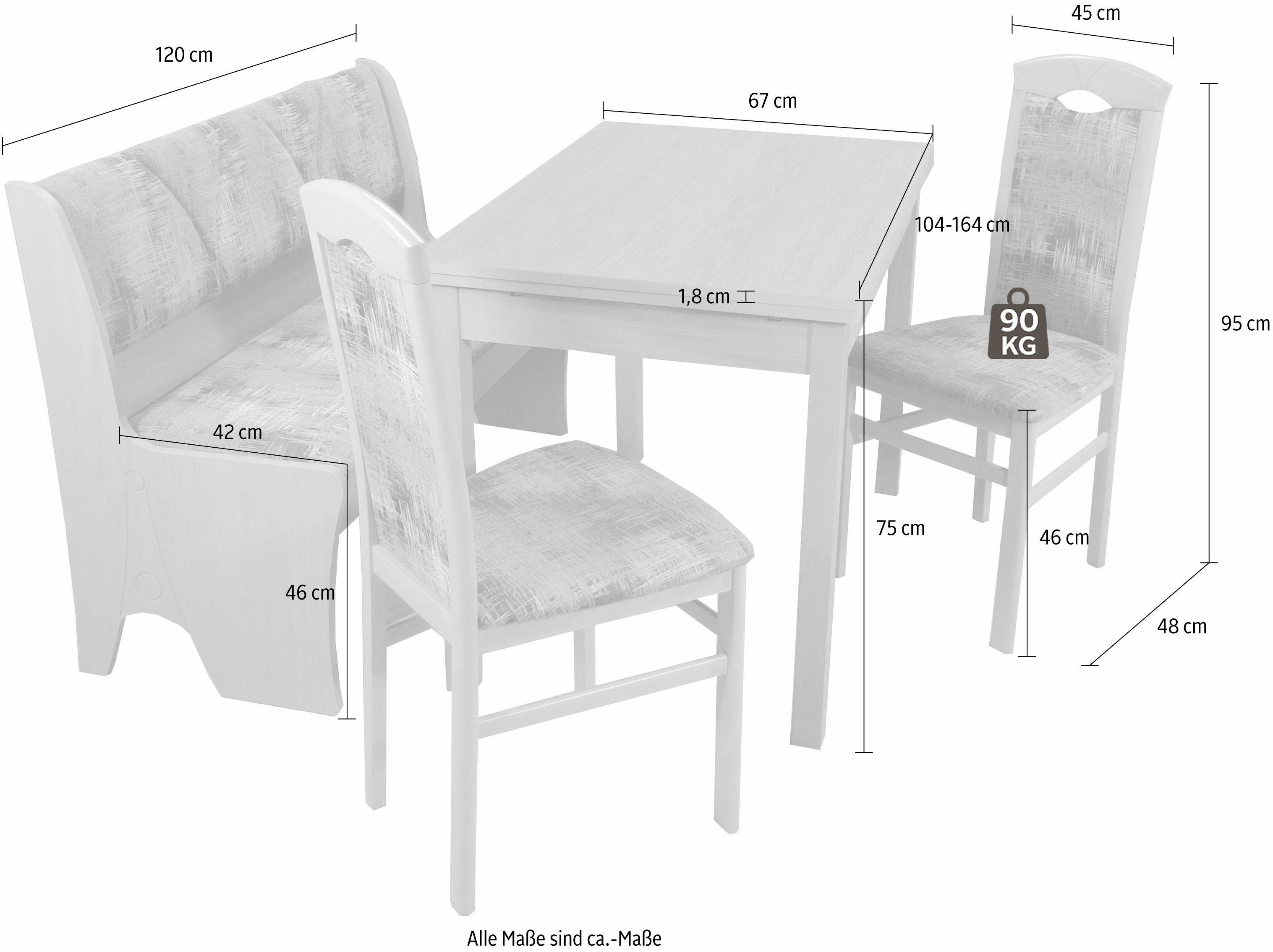 Home affaire Eethoek Halle met borstbank (set, 4-delig)