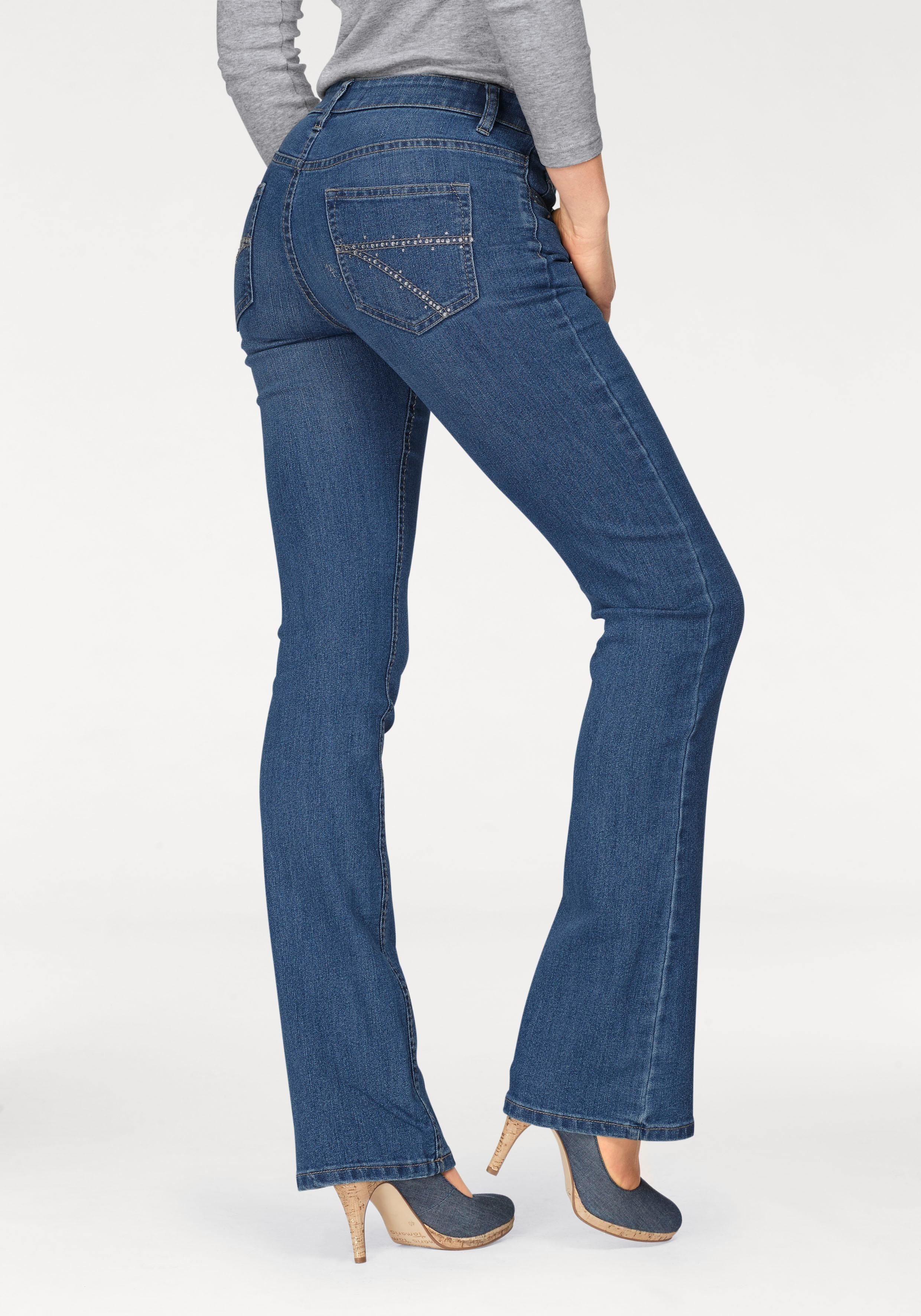 Otto - Arizona NU 15% KORTING: Arizona bootcut jeans zakken met glinstersteentjesapplicatie