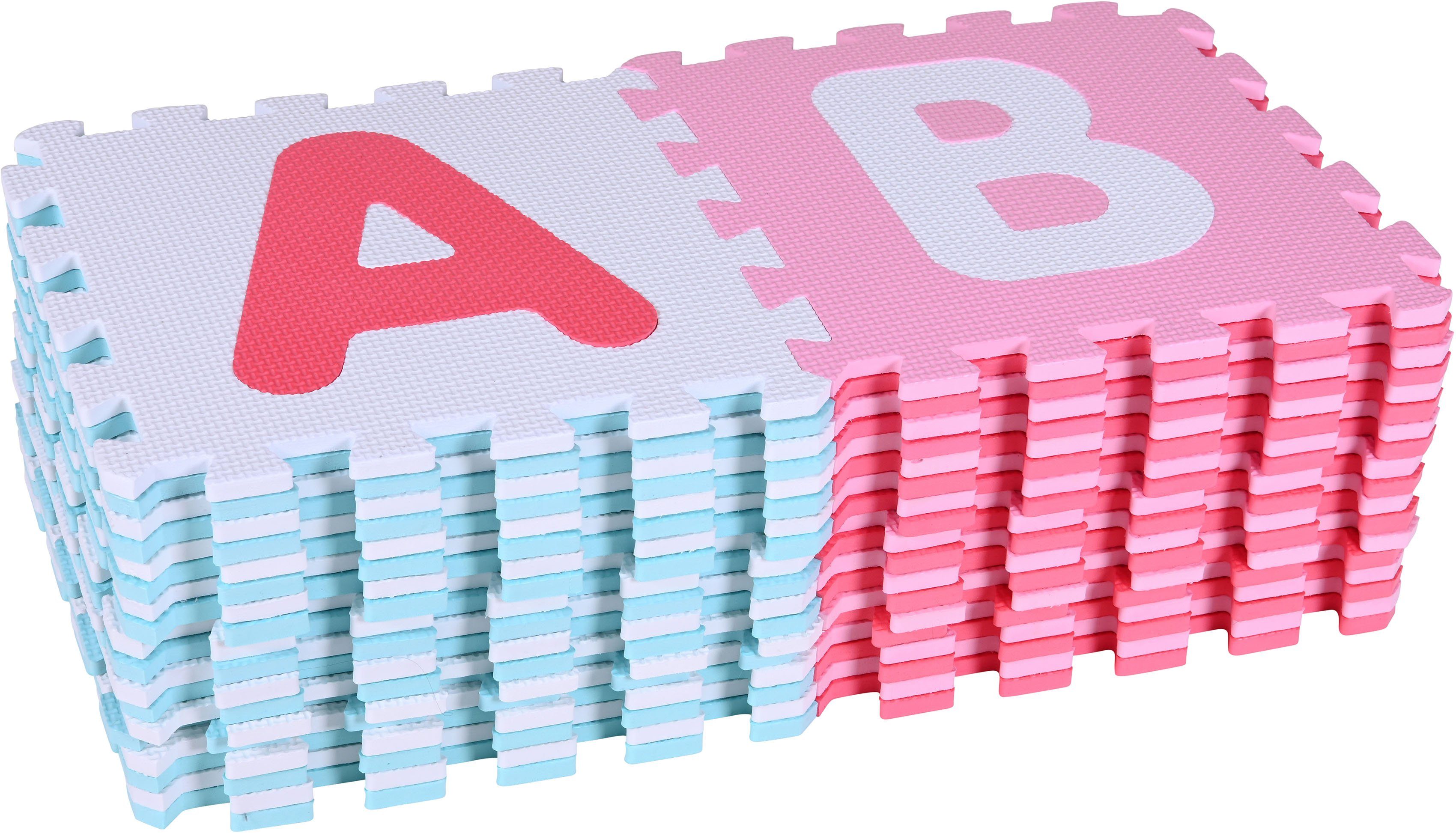 Knorrtoys® Puzzel Alfabet + getallen, pink-roze