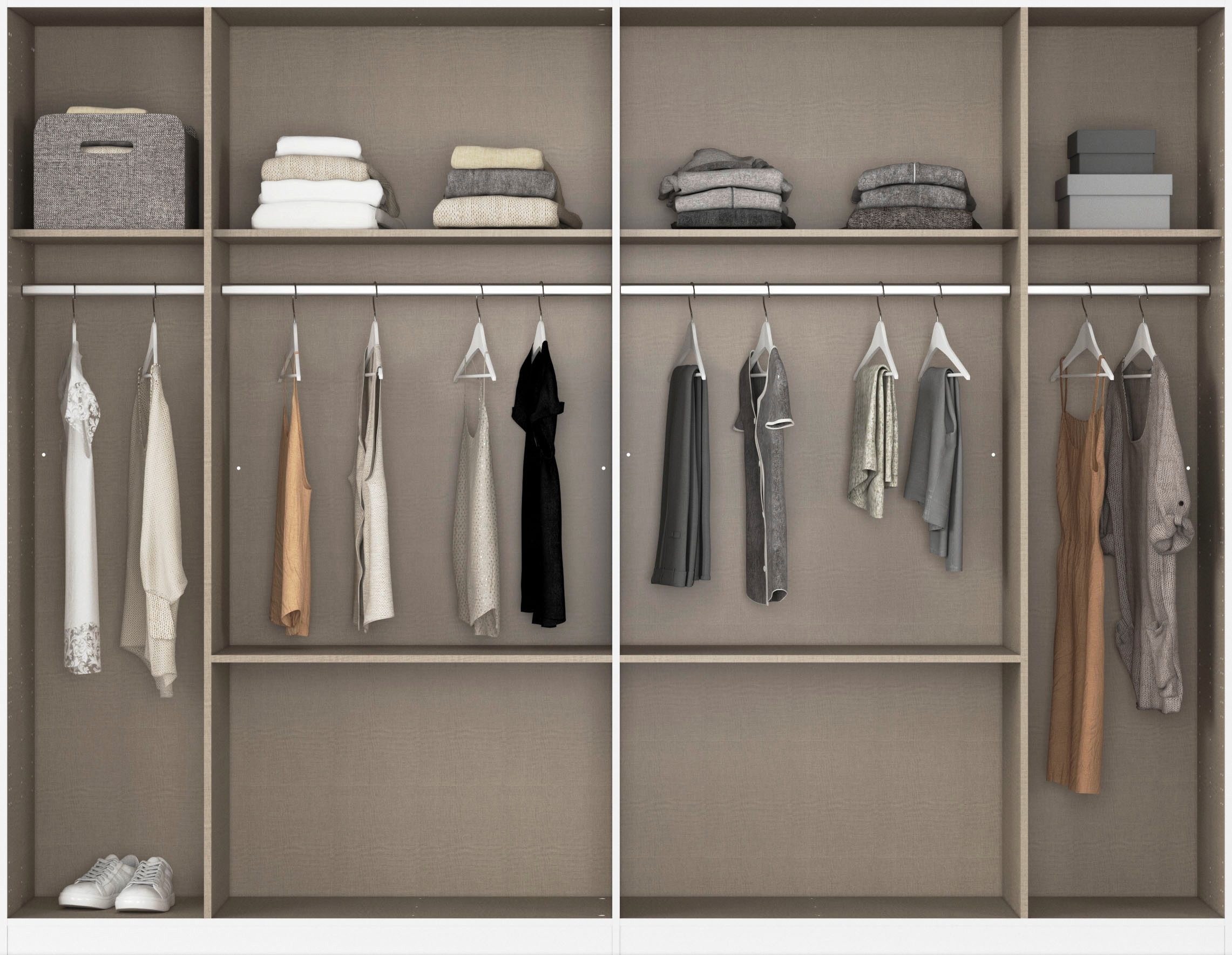 rauch Draaideurkast Kledingkast kast garderobe garderobekast MAINZ greeploze front, buitendeuren met push-to-open functie made in germany