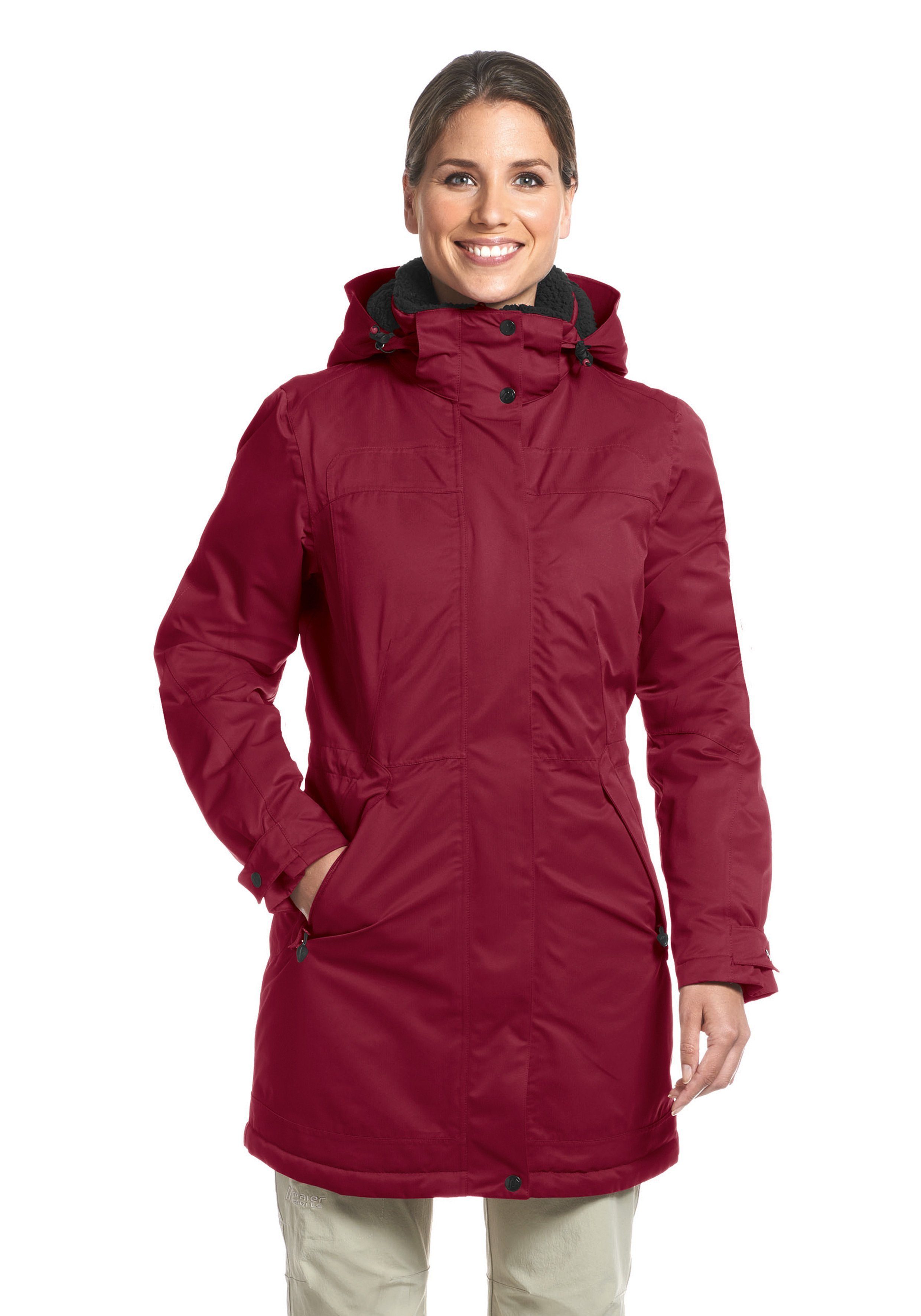 maier sports functioneel jack lisa 2 outdoorjas met volledige weerbescherming rood