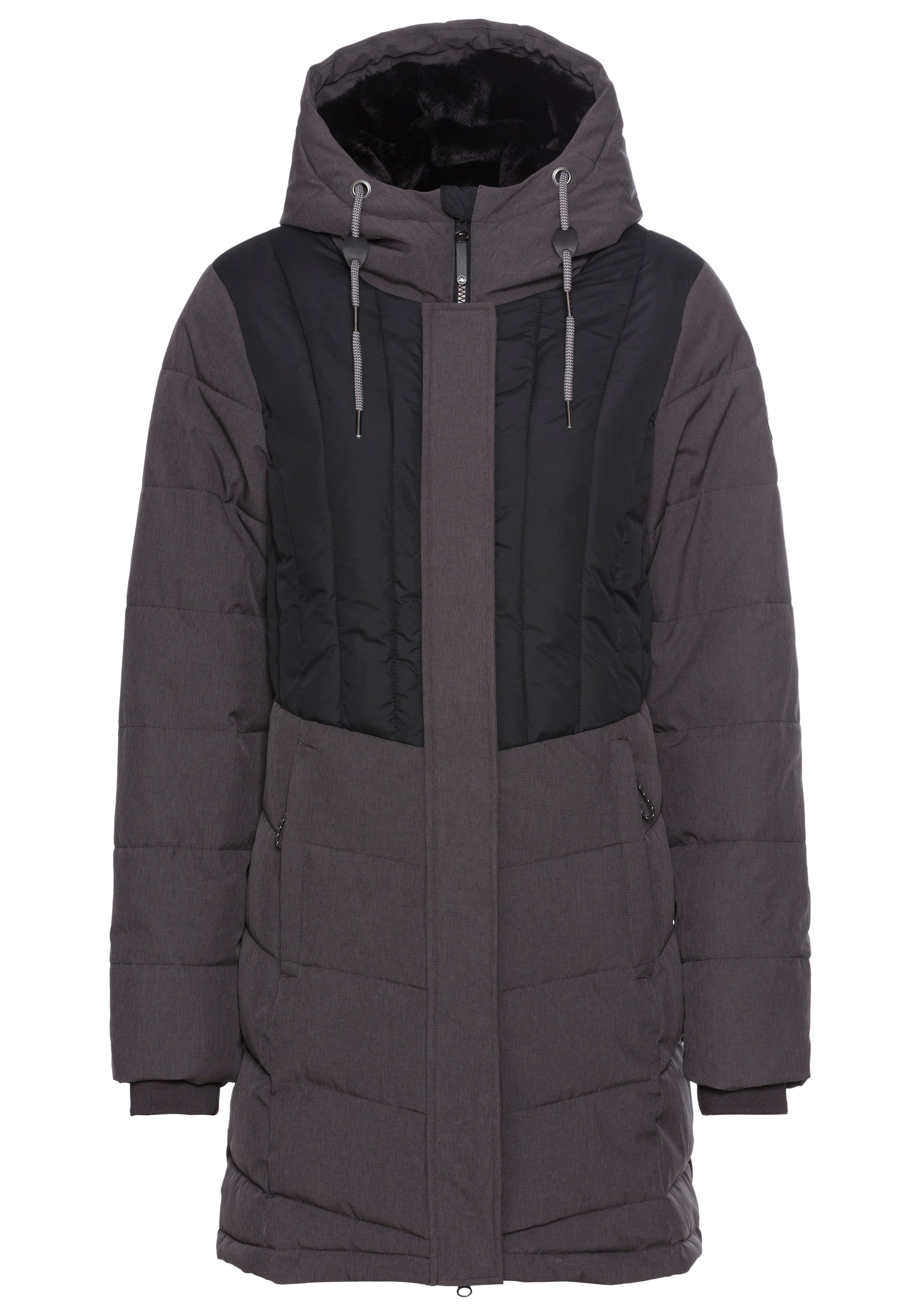 Polarino Winterjack gequilted winterparka met gevoerde capuchon