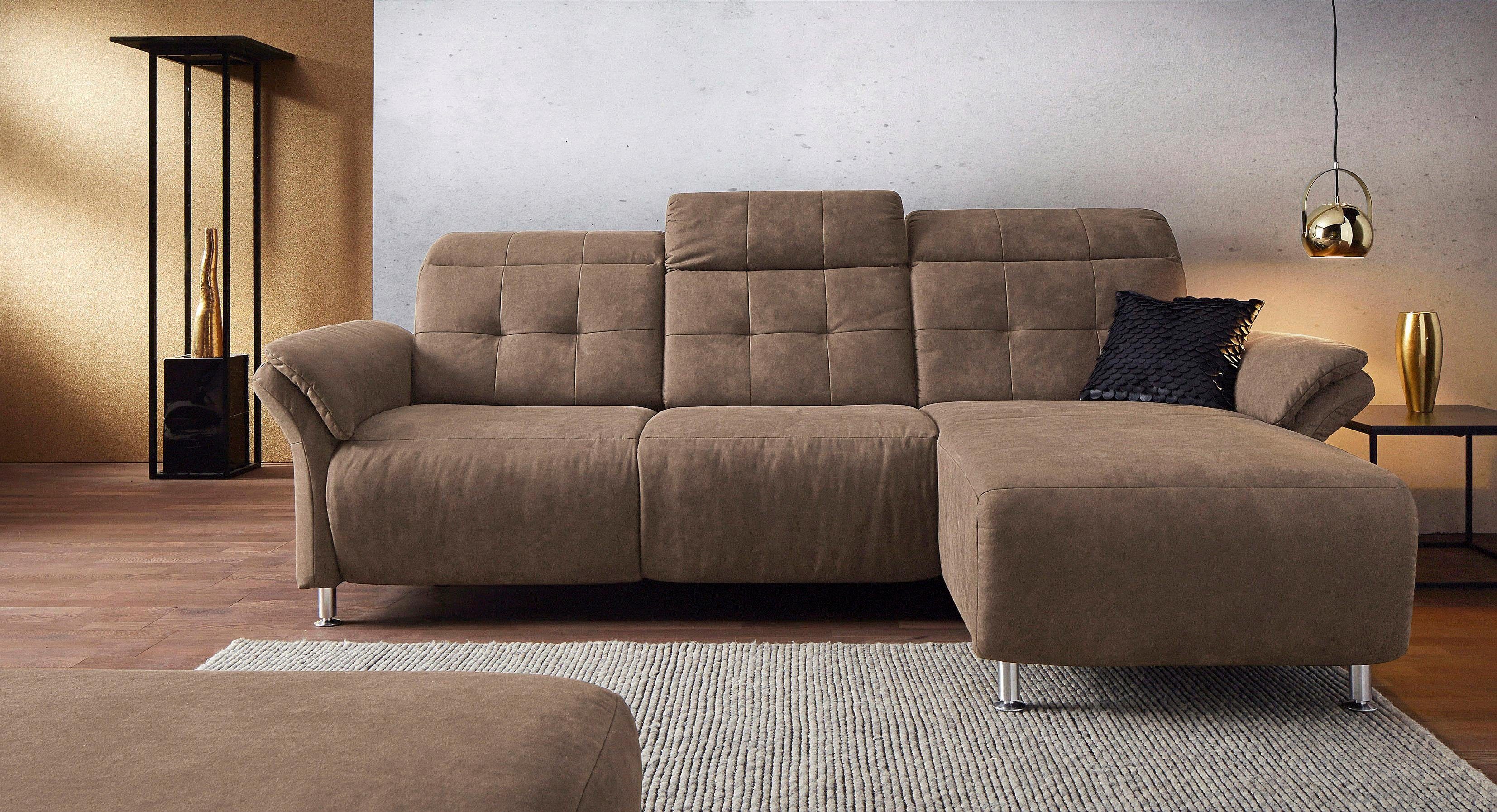 Places of Style Hoekbank Manhattan L-vorm bank met elektrische relaxfunctie, verstelbare armleuningen