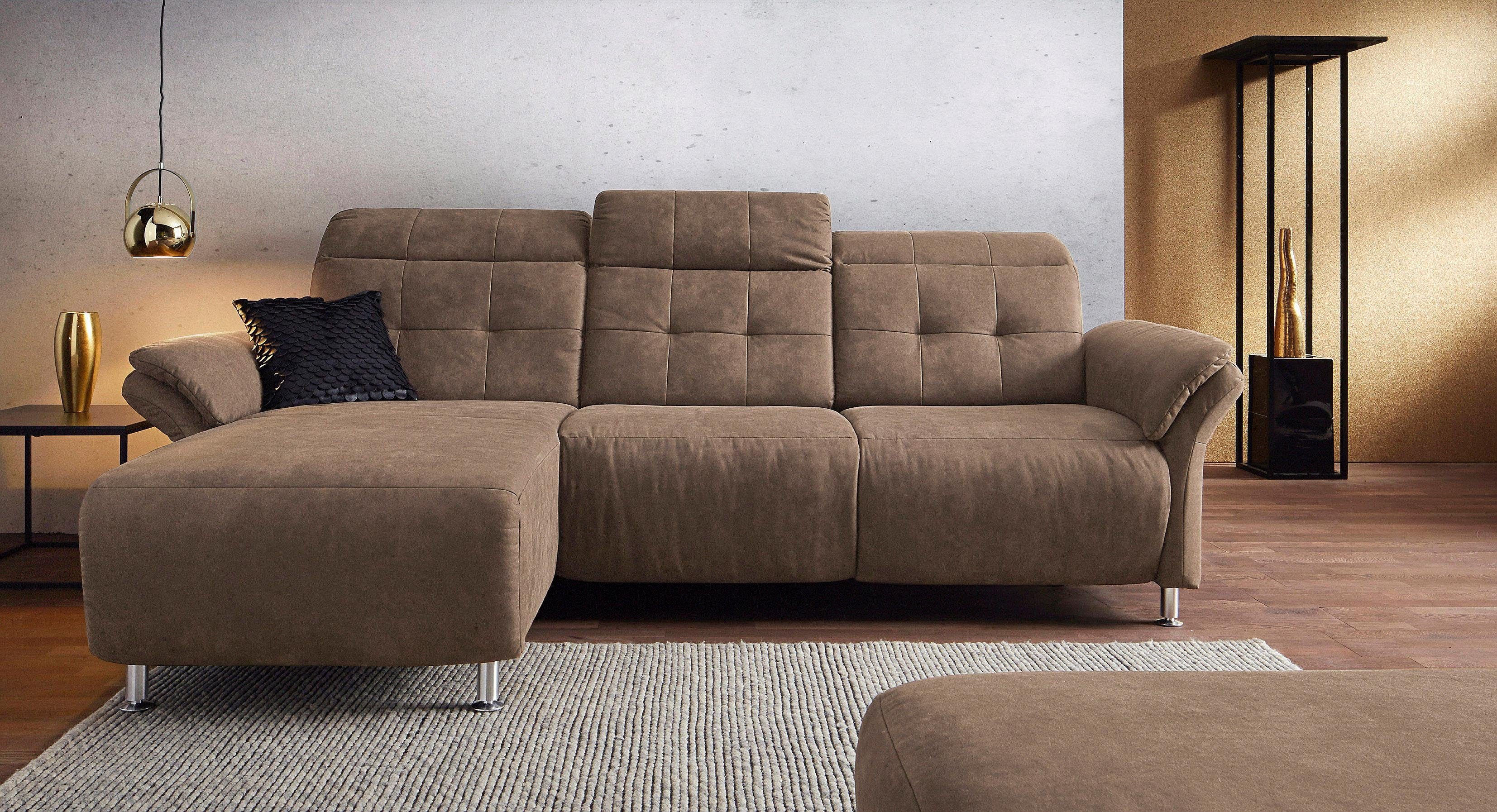 Places of Style Hoekbank Manhattan L-vorm bank met elektrische relaxfunctie, verstelbare armleuningen