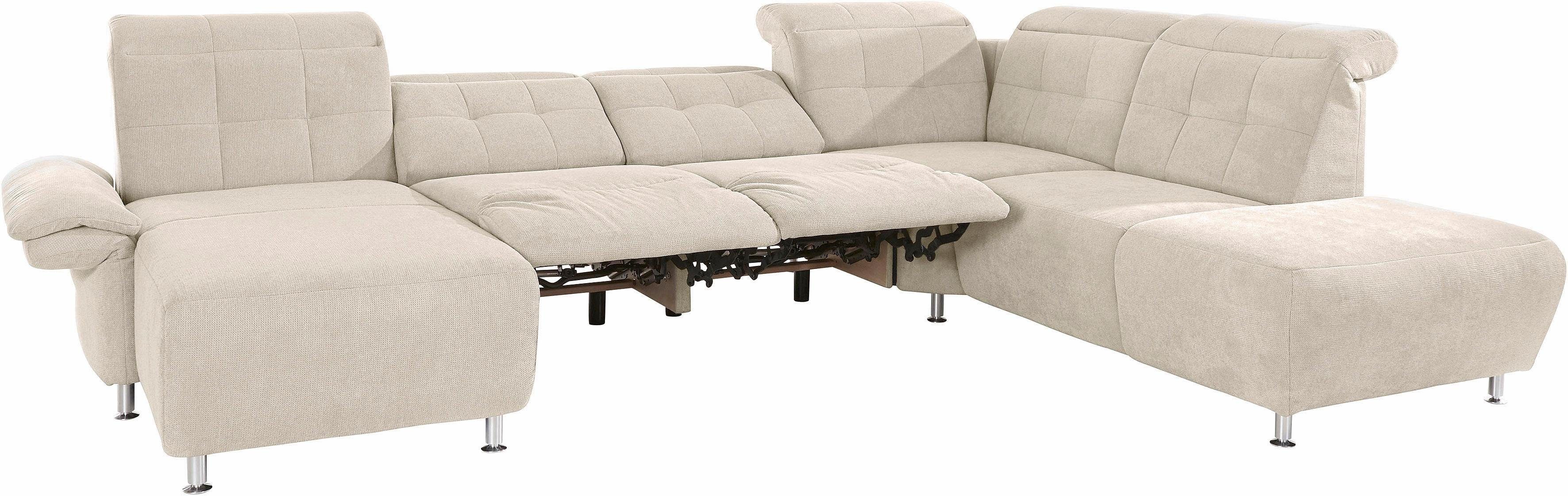 Places of Style Zithoek Manhattan U-vorm bank met elektrische relaxfunctie, verstelbare armleuningen