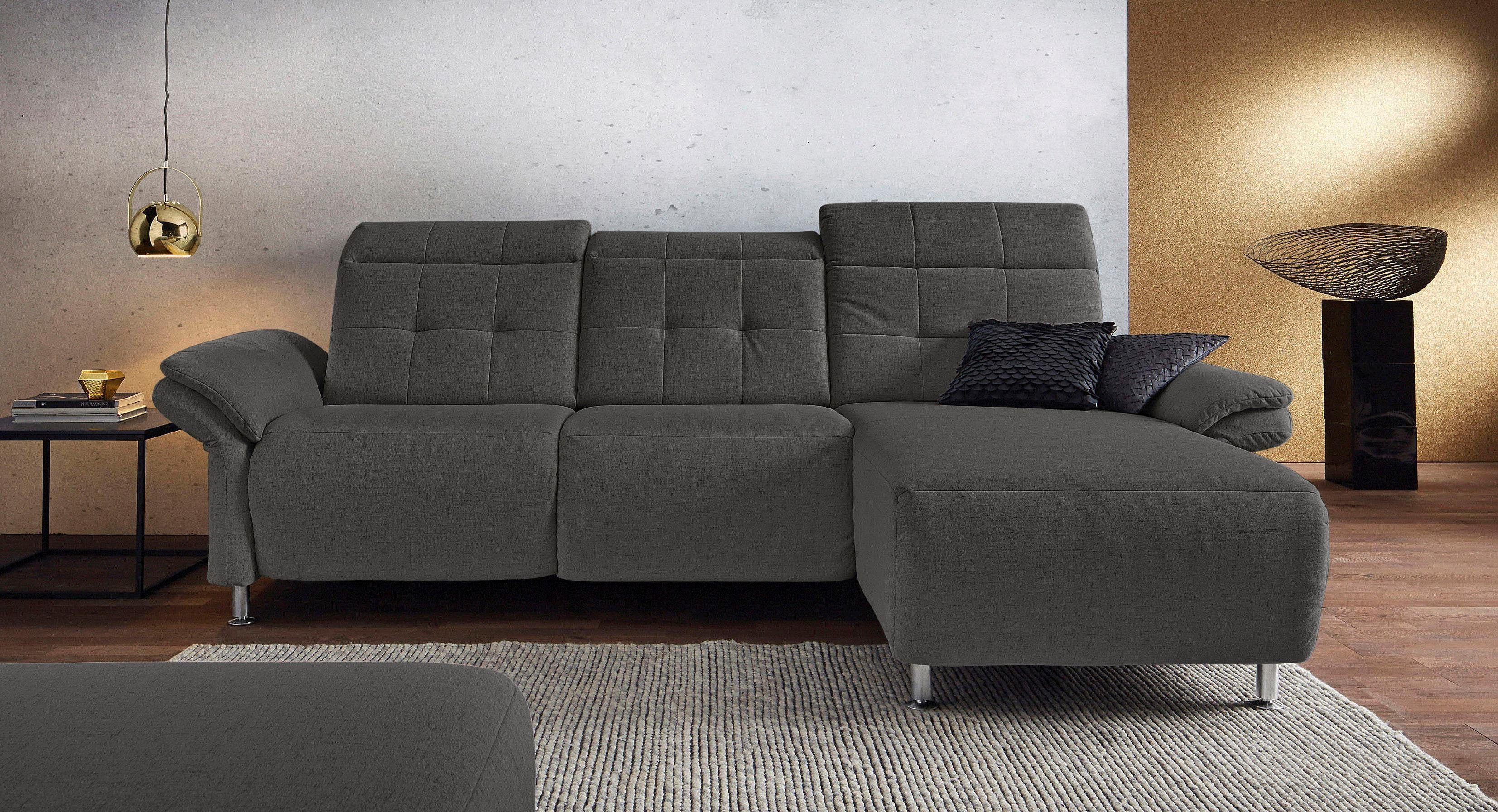 Places of Style Hoekbank Manhattan L-vorm bank met elektrische relaxfunctie, verstelbare armleuningen