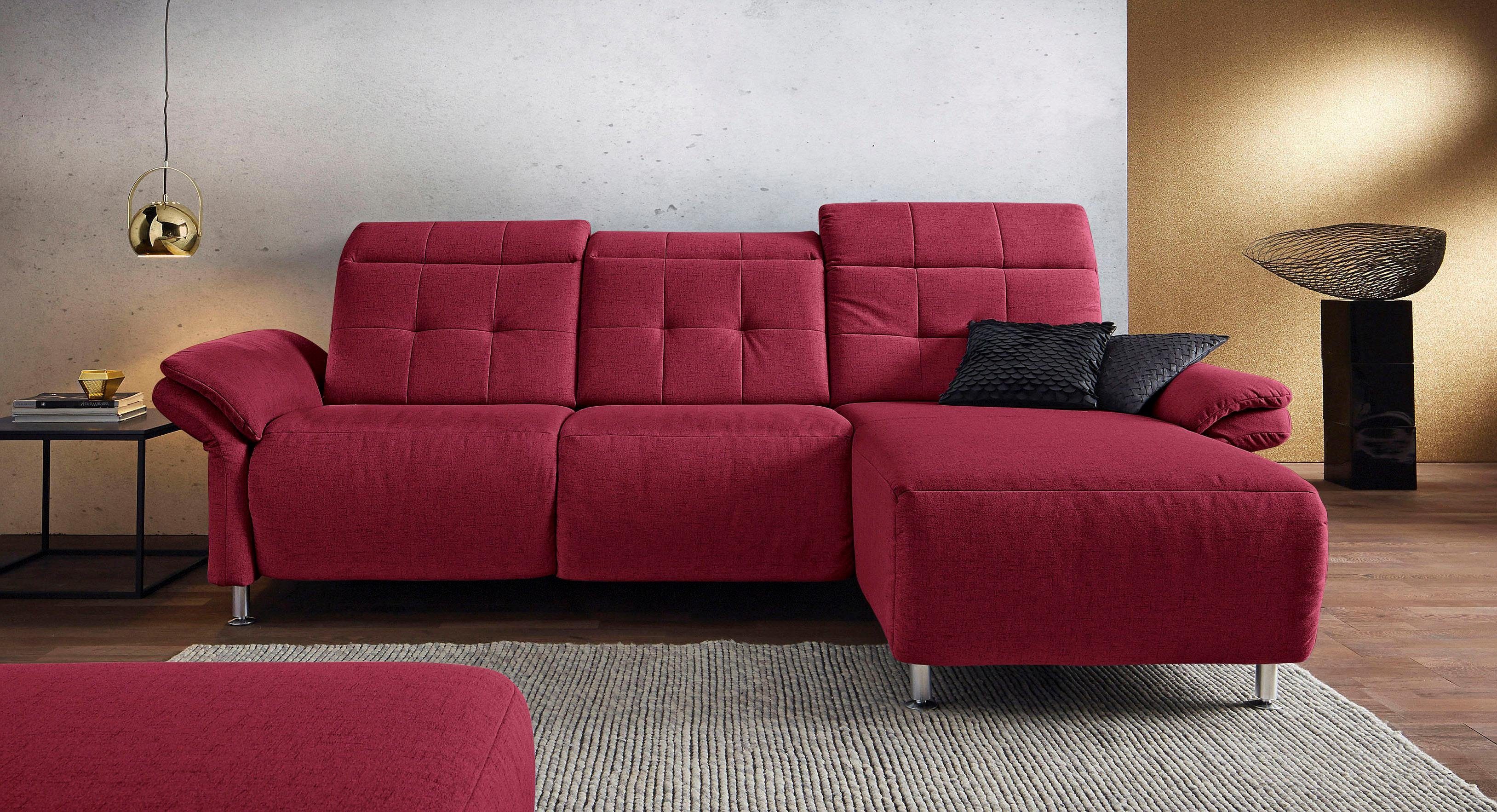 Places of Style Hoekbank Manhattan L-vorm bank met elektrische relaxfunctie, verstelbare armleuningen