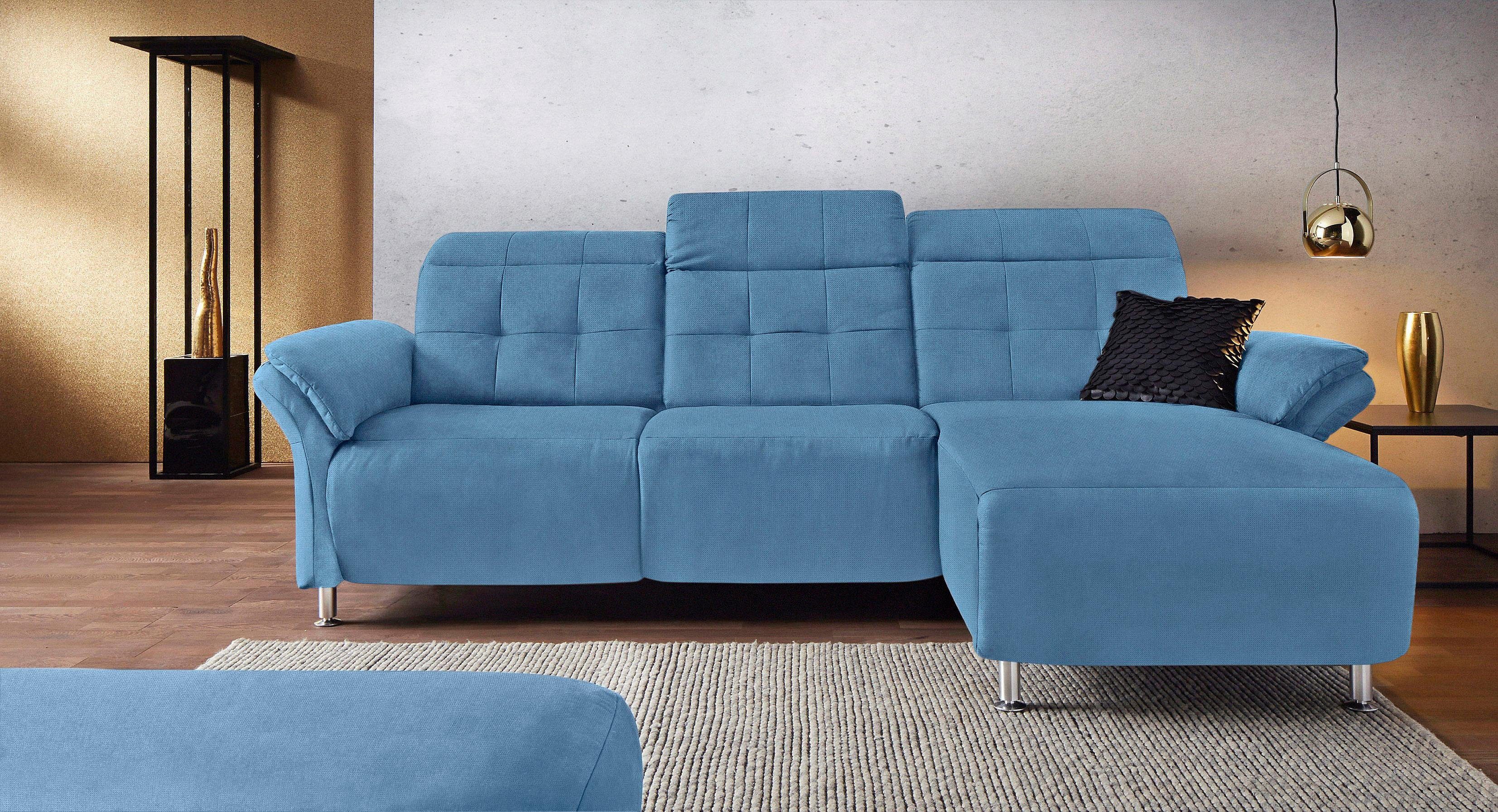 Places of Style Hoekbank Manhattan L-vorm bank met elektrische relaxfunctie, verstelbare armleuningen