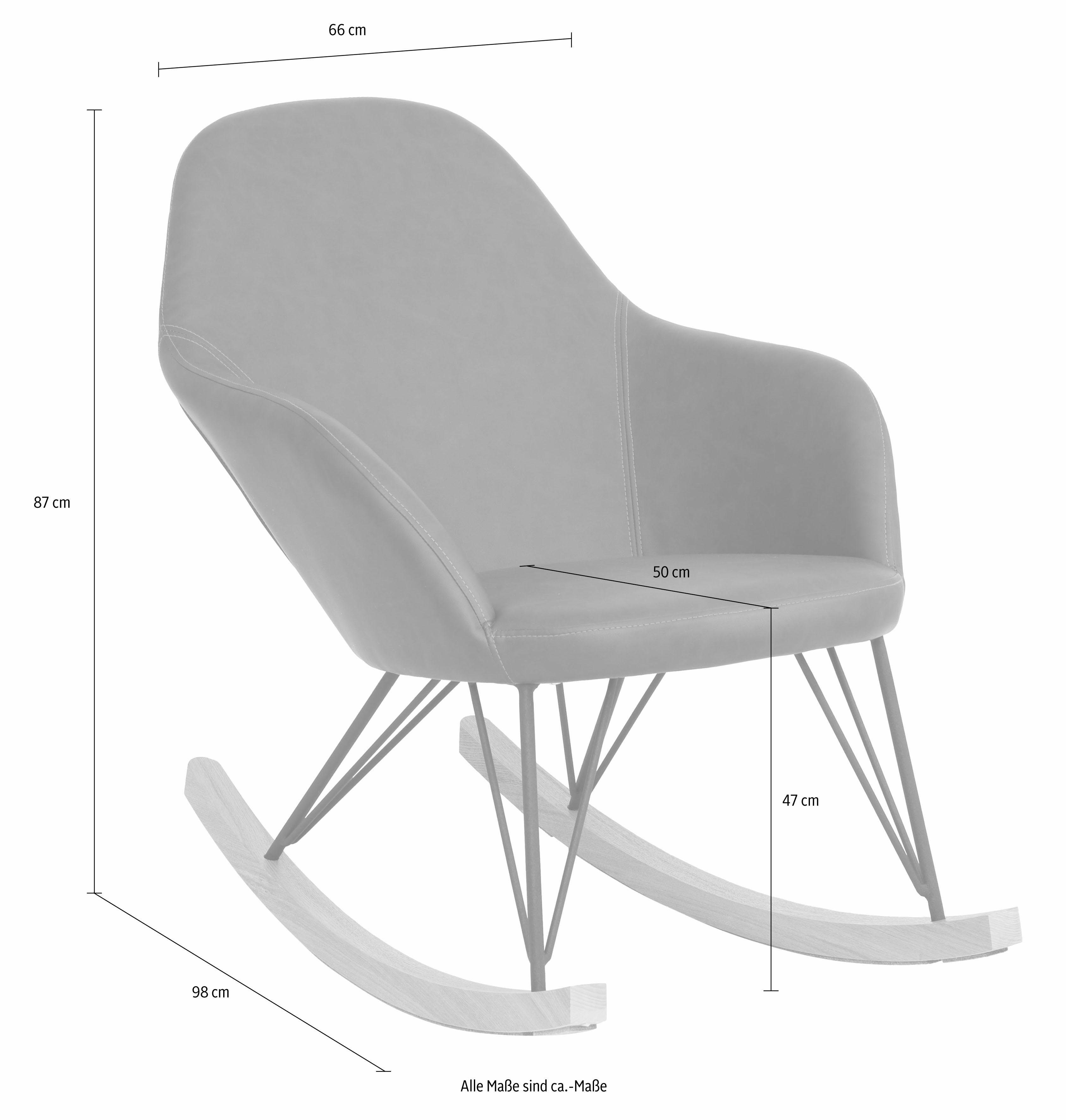 Home affaire Schommelstoel TAMPA Metalen poten met houten slede, comfortabele relaxfauteuil