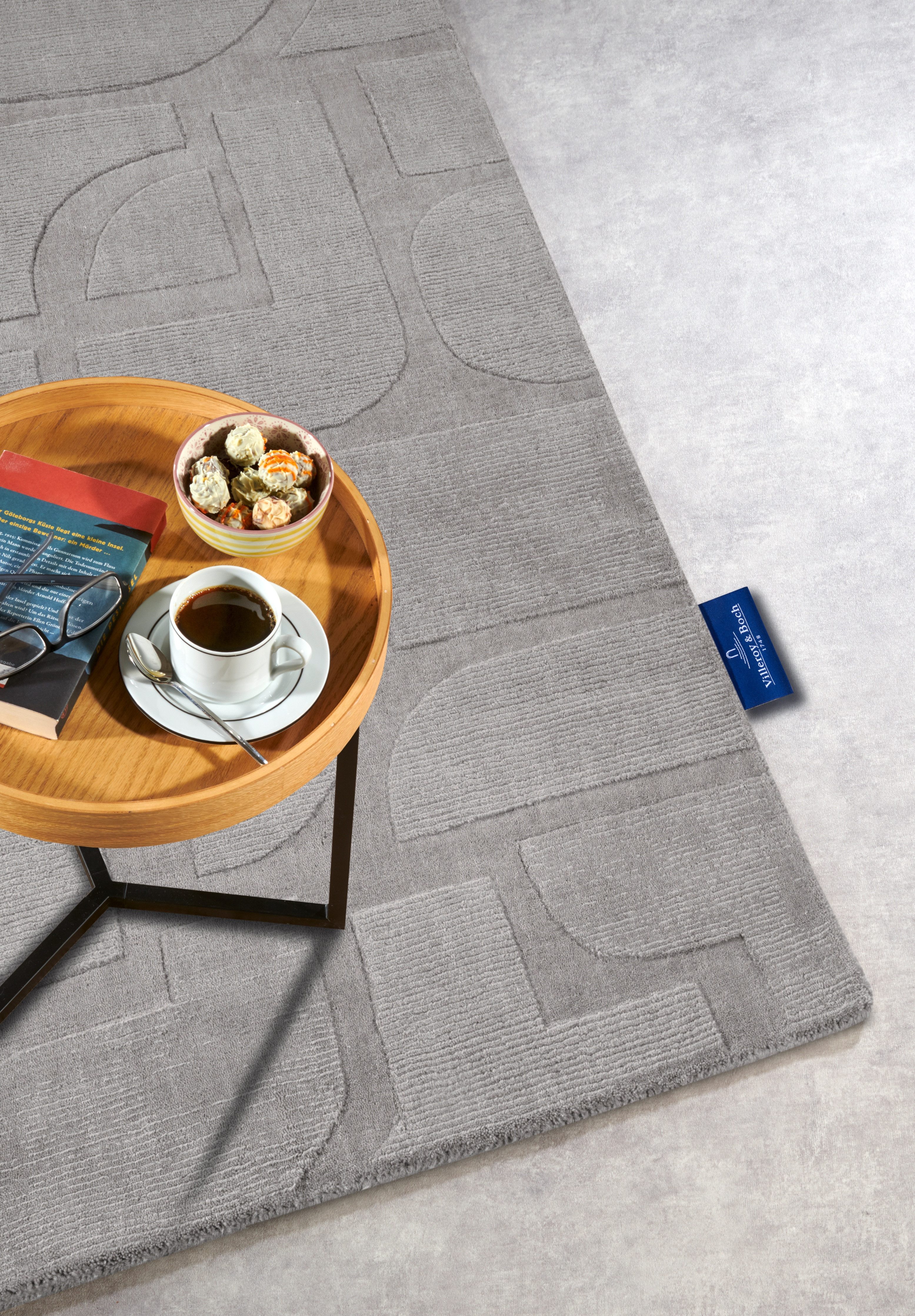Villeroy & Boch Wollen kleed Alexis Handgeweven, wol, natuur, woonkamer, geometrie, boho, design