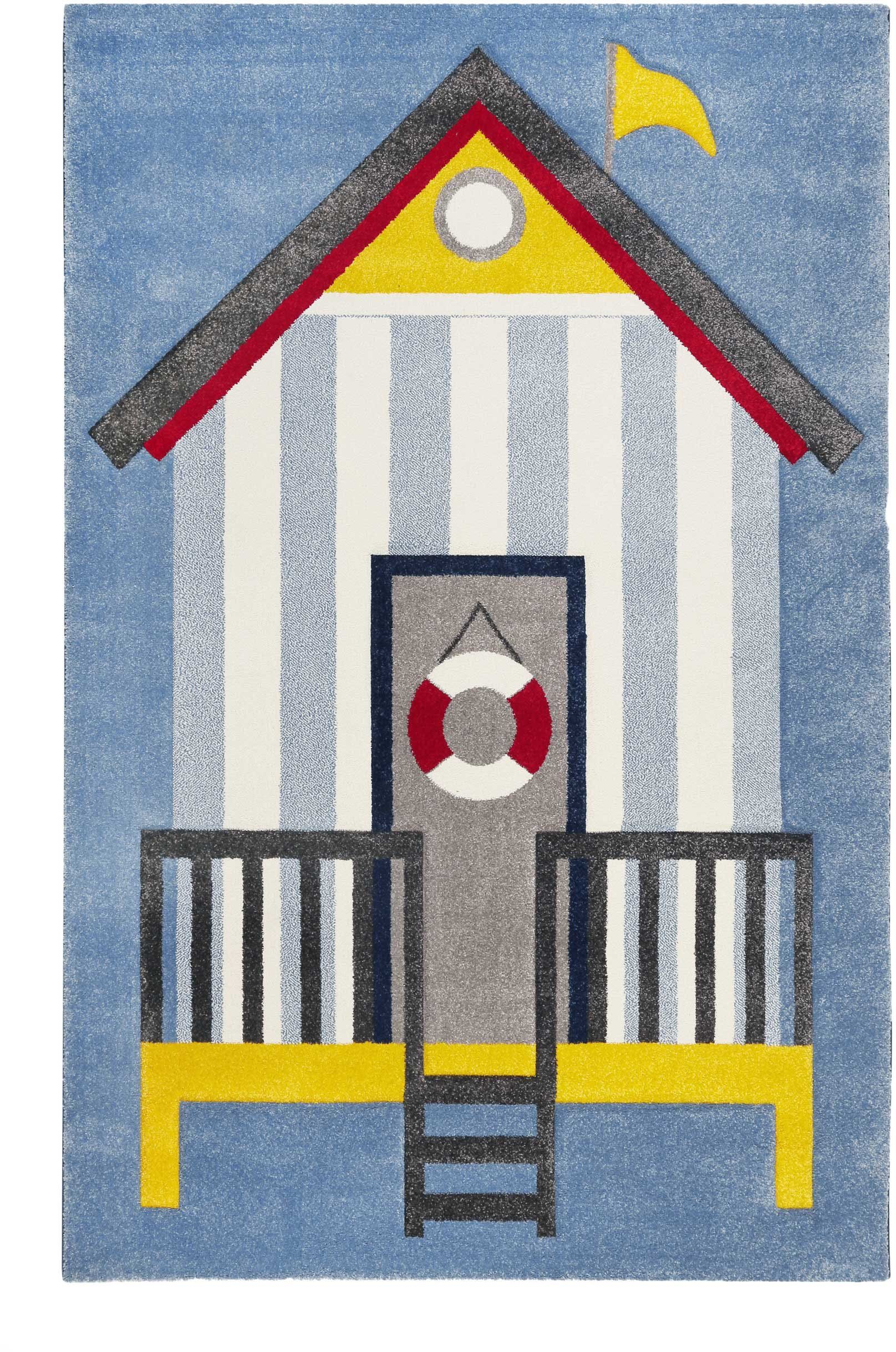 Esprit Kindervloerkleed Sea Castle ESP-21070 Korte pool met maritiem patroon, strandkasteel