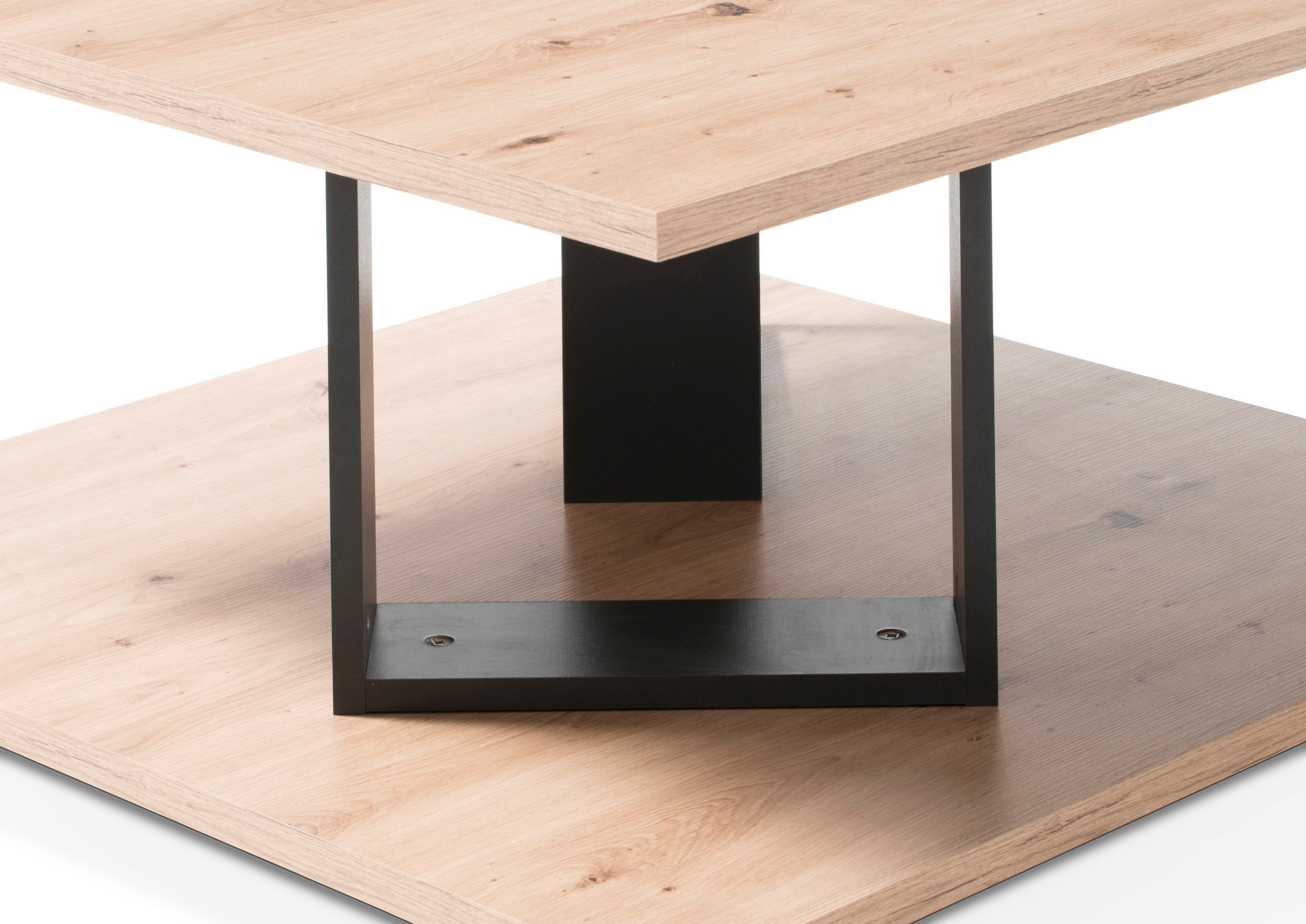 Stolkom Salontafel Zera rollend, tafel in eik artisan decor