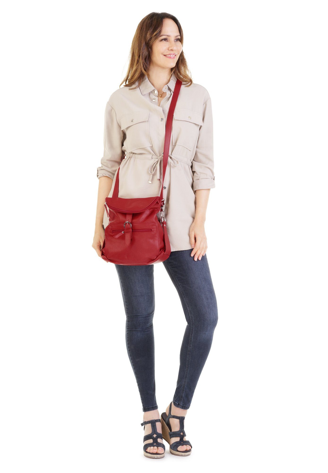 Forty Degrees Rugzak echt leer, made in italy
