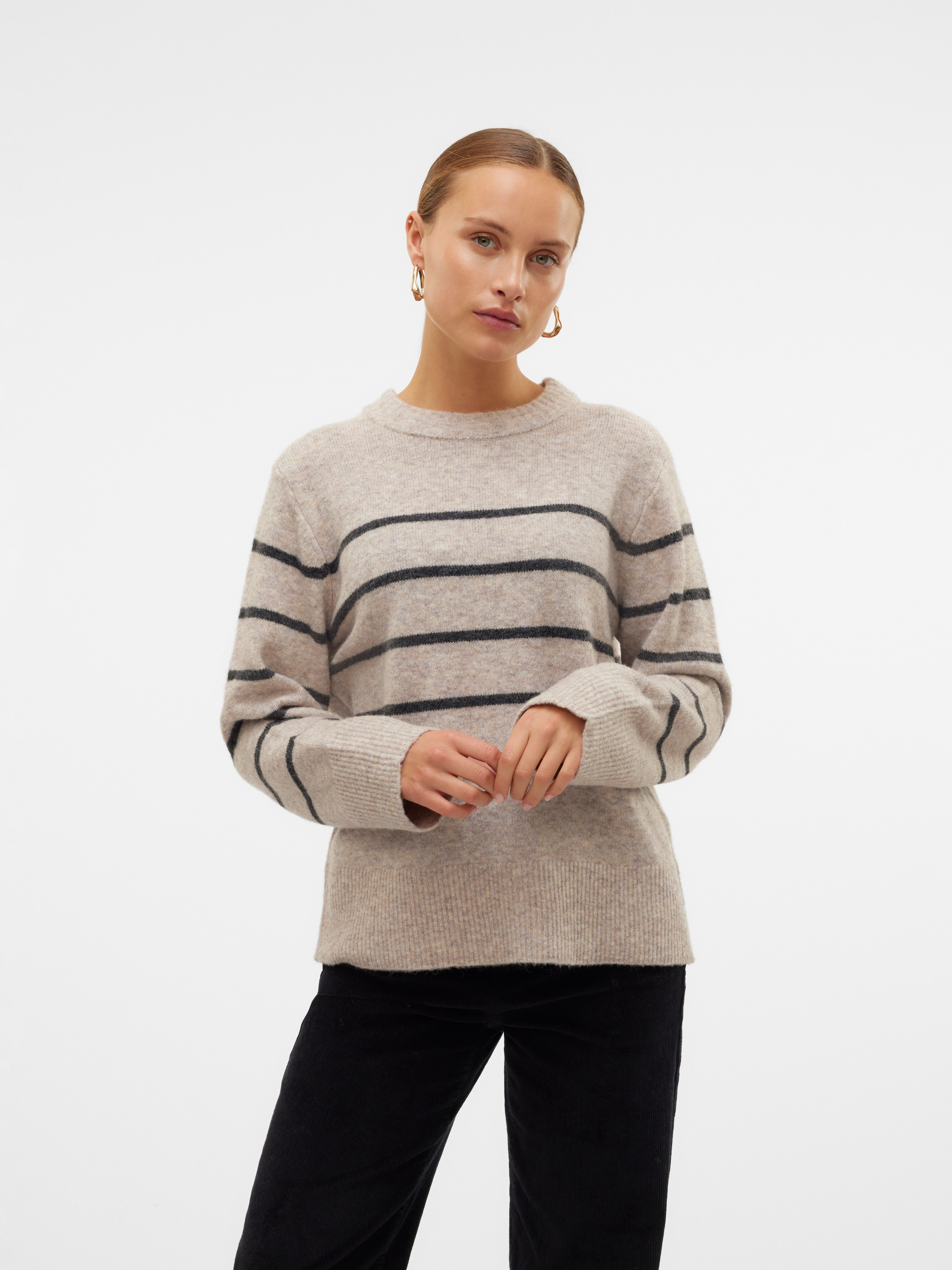 Vero Moda Gebreide trui VMFLAWLESS LS O-NECK PULLOVER GA NOOS