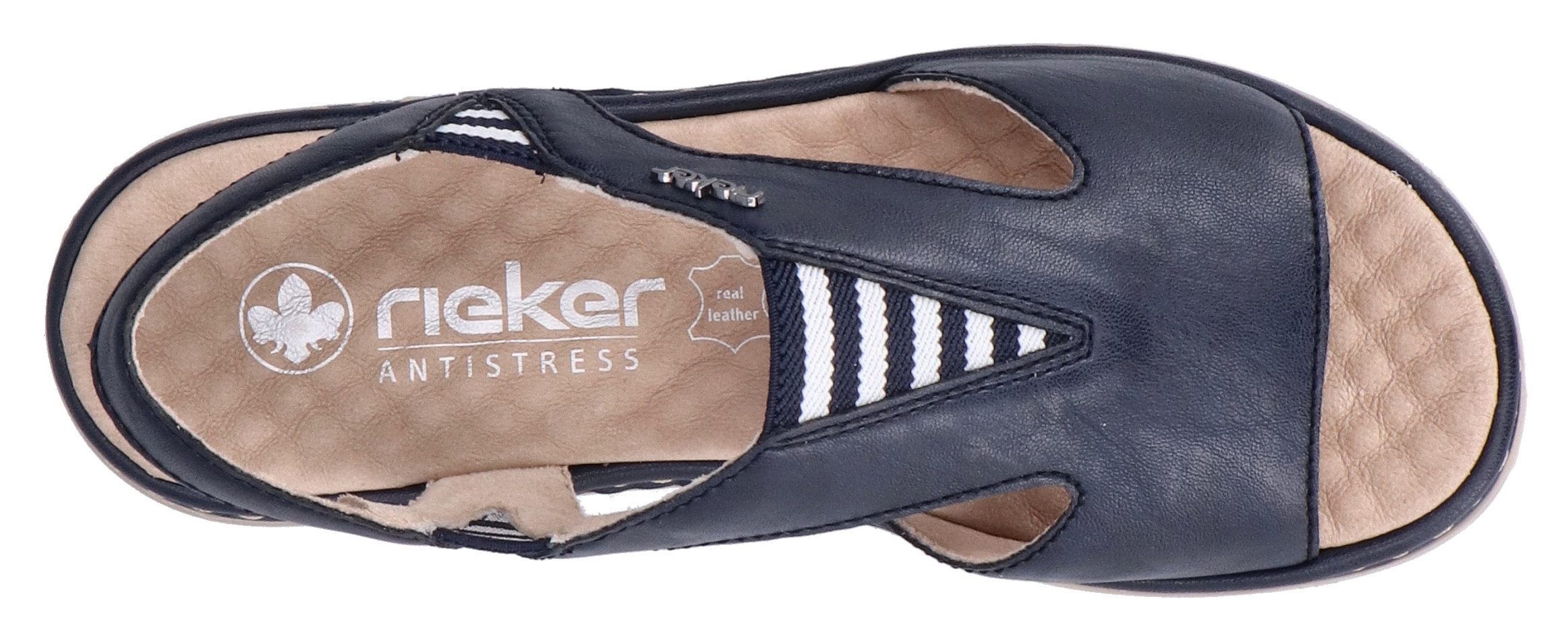 Rieker Sandalen , zomer schoen, sandalette, instapschoen met contrasterende siernaad
