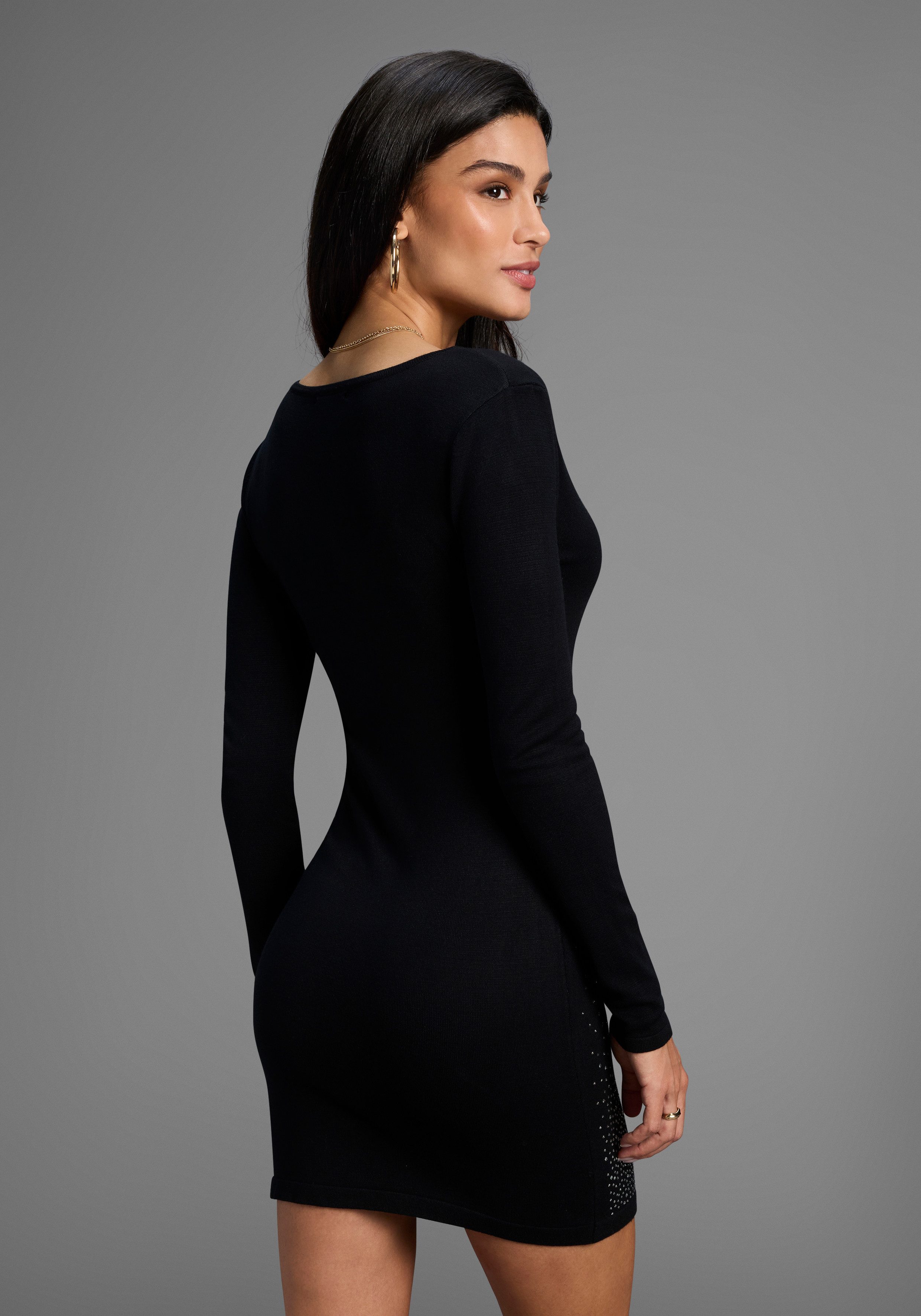 Melrose Gebreide jurk voor elegante gelegenheden, mini-lengte, feminin gesneden