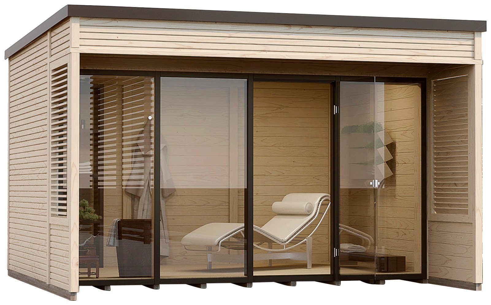 weka Tuinhuisje Cubilis 2.0 Maat 1 houten tuinhuisjes beige