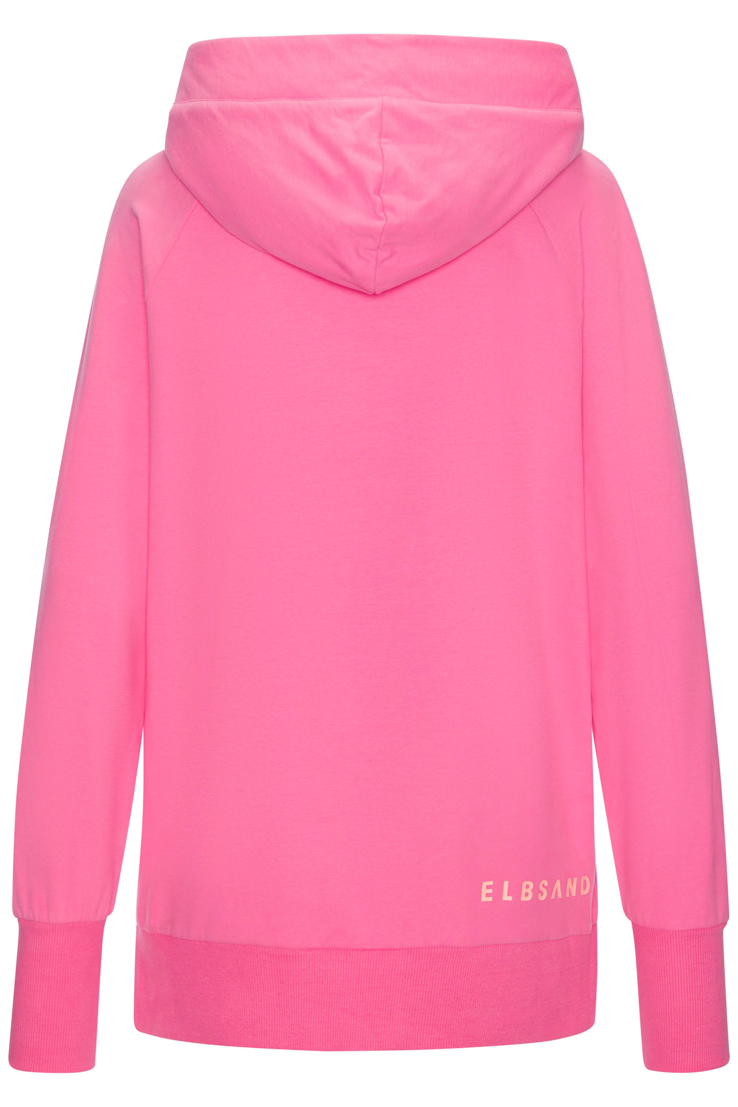 Elbsand Hoodie Svana met logoprint, comfortabele hoodie, zijslitsen