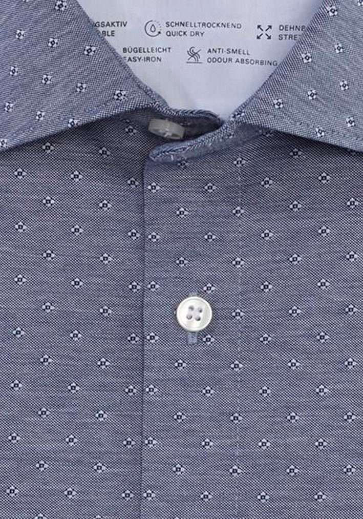 OLYMP Overhemd met lange mouwen No. Six 24/Seven super slim jersey overhemd
