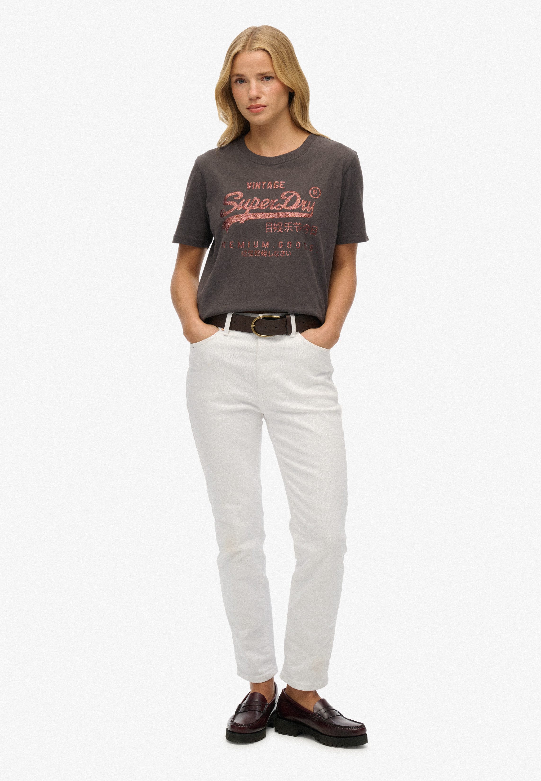 Superdry Shirt met print EMBELLISHED VL RELAXED TEE