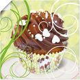 artland artprint cupcake op groen - gebak in vele afmetingen  productsoorten - artprint van aluminium - artprint voor buiten, artprint op linnen, poster, muursticker - wandfolie ook geschikt voor de badkamer (1 stuk) wit