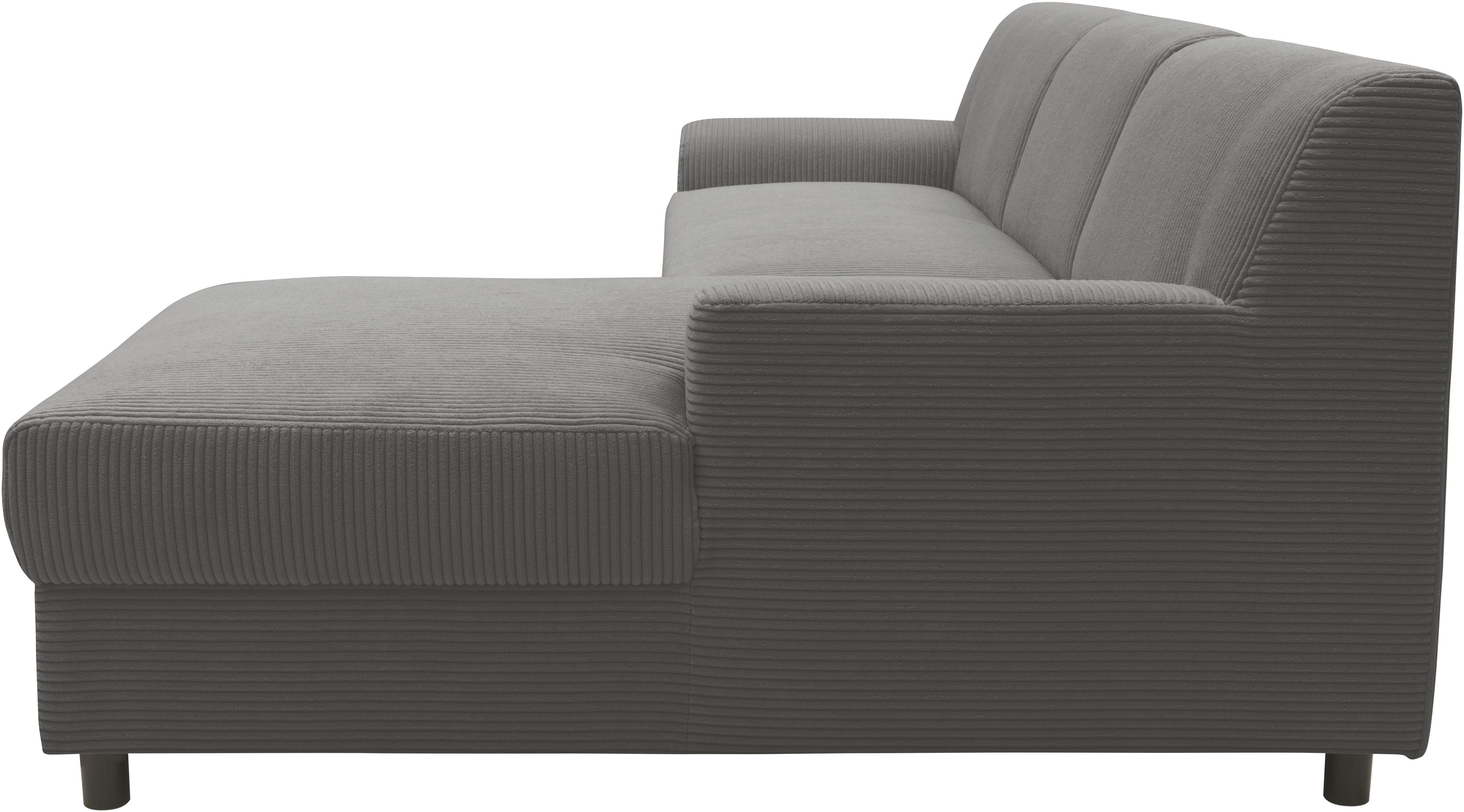 DOMO collection Hoekbank Turah 2, L-Vorm, Corduroy of Luxe-Microvezel, comfortabele binnenvering