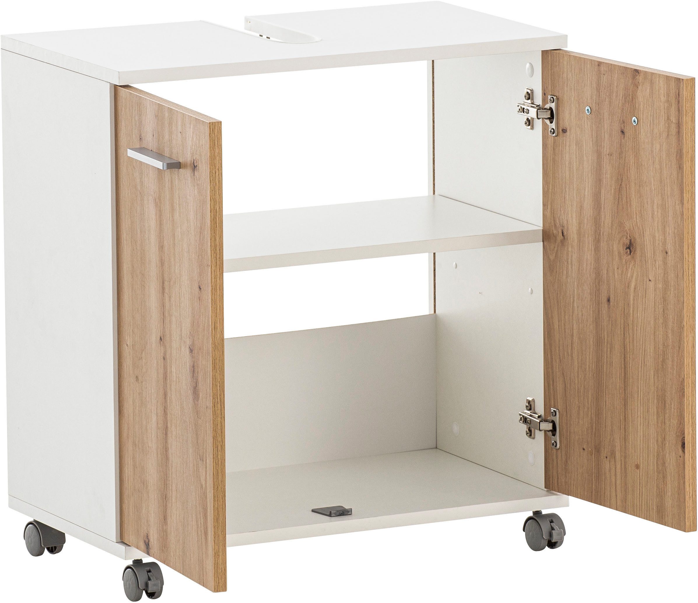 welltime Wastafelonderkast Palermo, breedte 59 cm Metalen beslag, sifonaansluiting