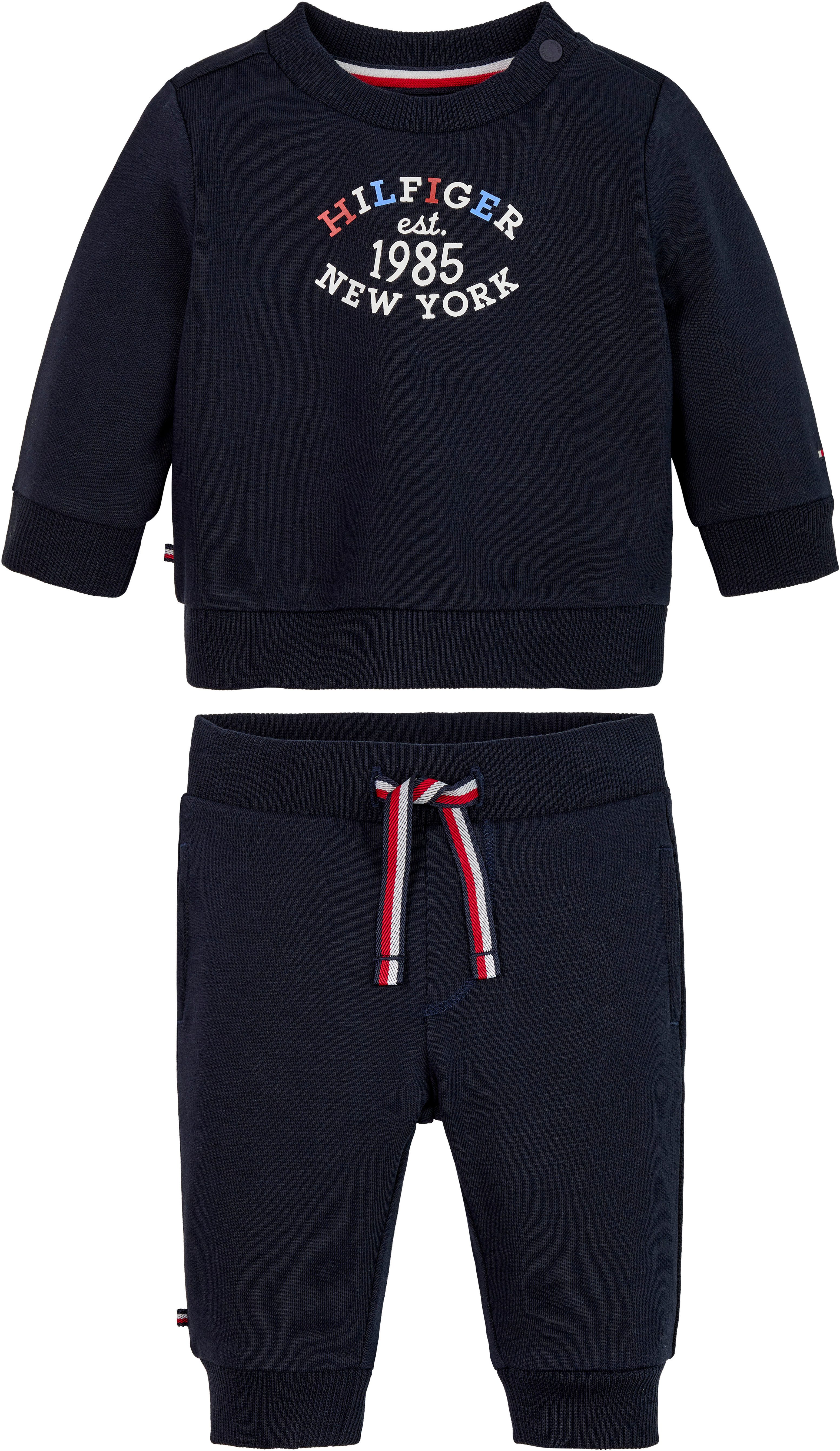 Tommy Hilfiger Shirt met lange mouwen en broek MONOTYPE OVAL 2 PIECE SET Baby tot 2 jaar, grote...