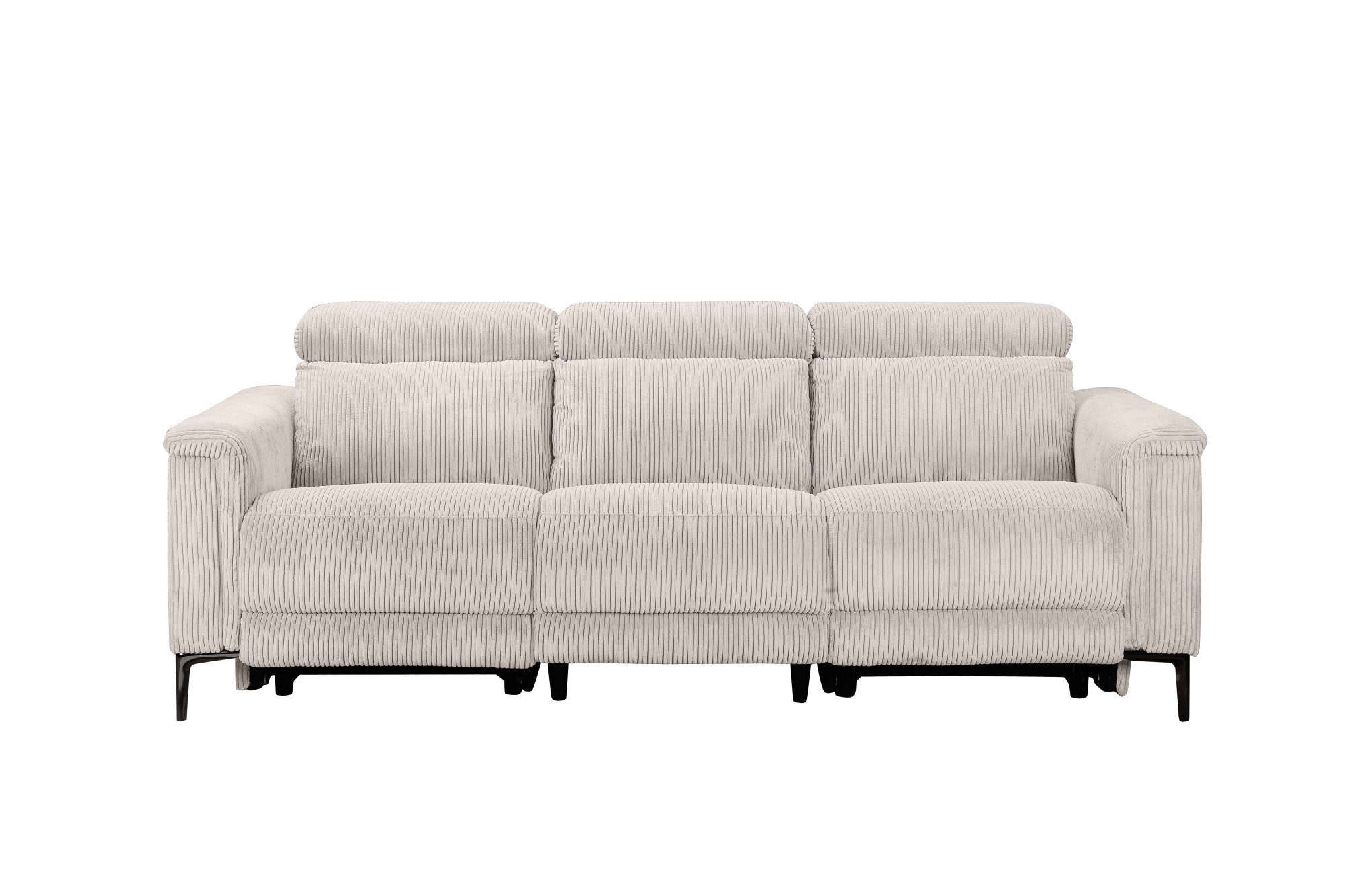 Places of Style 3-zitsbank Lund Cord, met handmatige of elektrische relaxfunctie in 2 zitplaatsen