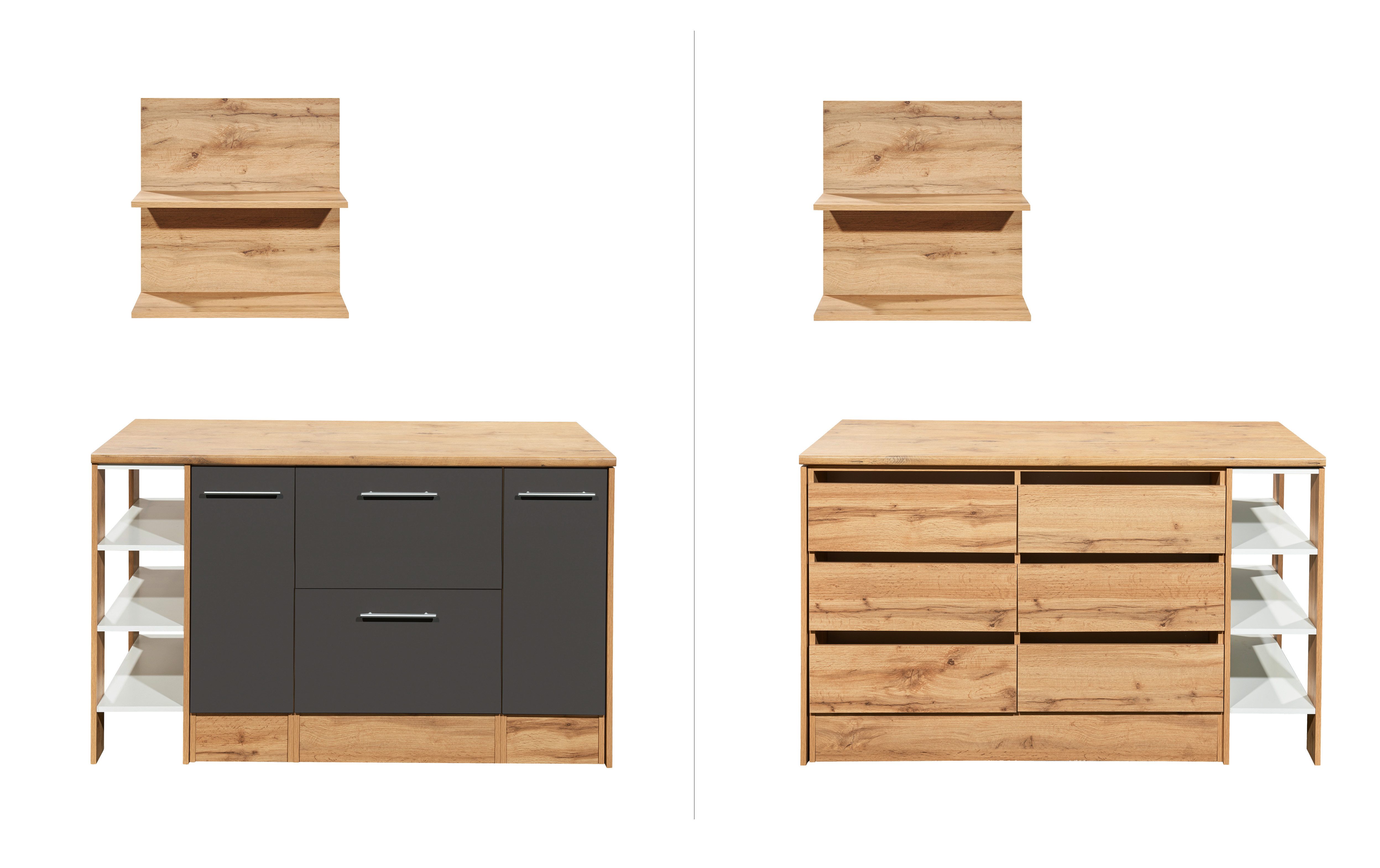 RESPEKTA Kookeiland HILDE Breedte 150 cm, incl. wandplank
