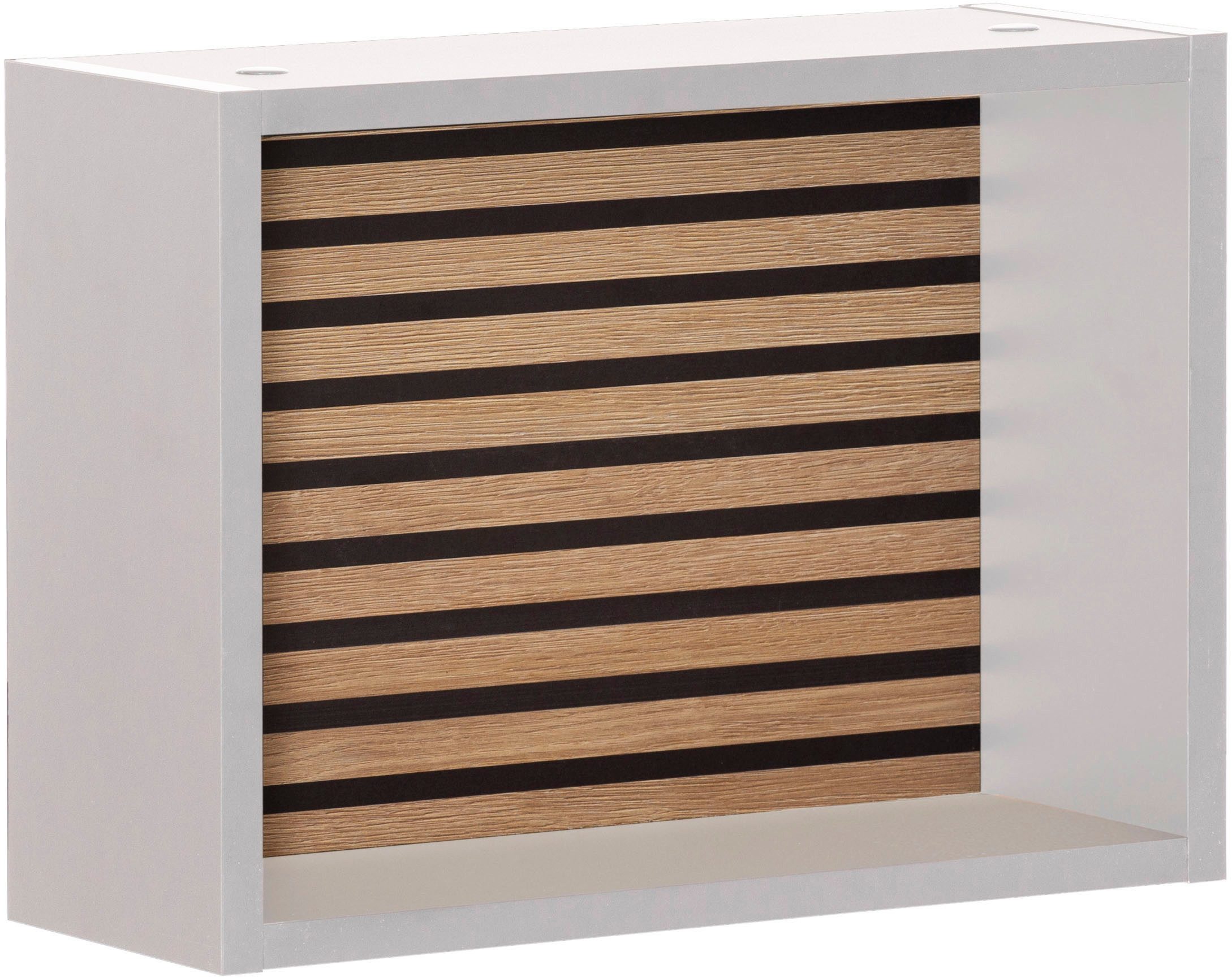 welltime Wandplank Ekko, breedte 40 cm Achterwand met akoestisch print, wandmontage rekken wit