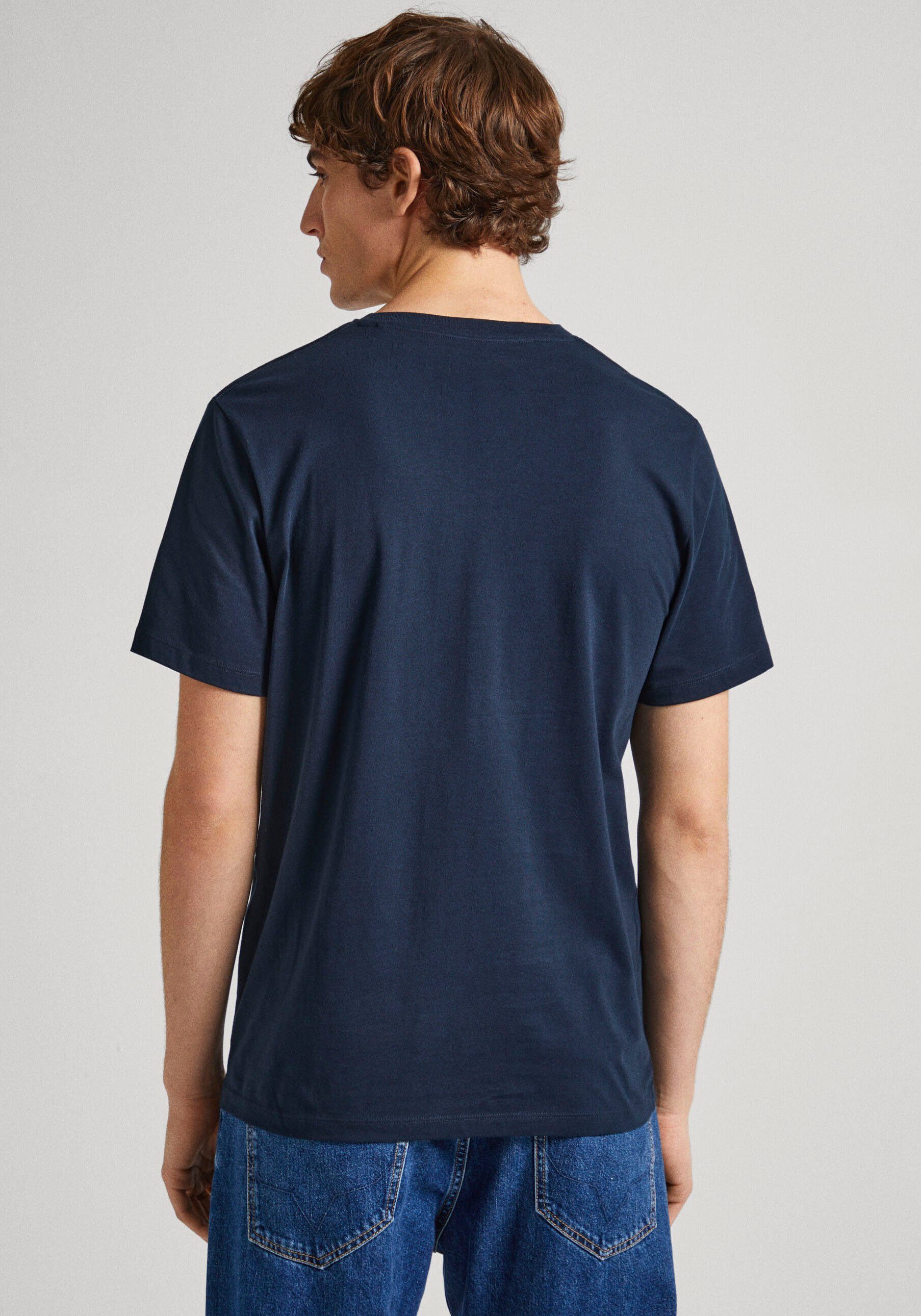 pepe jeans t-shirt met grote logoprint blauw